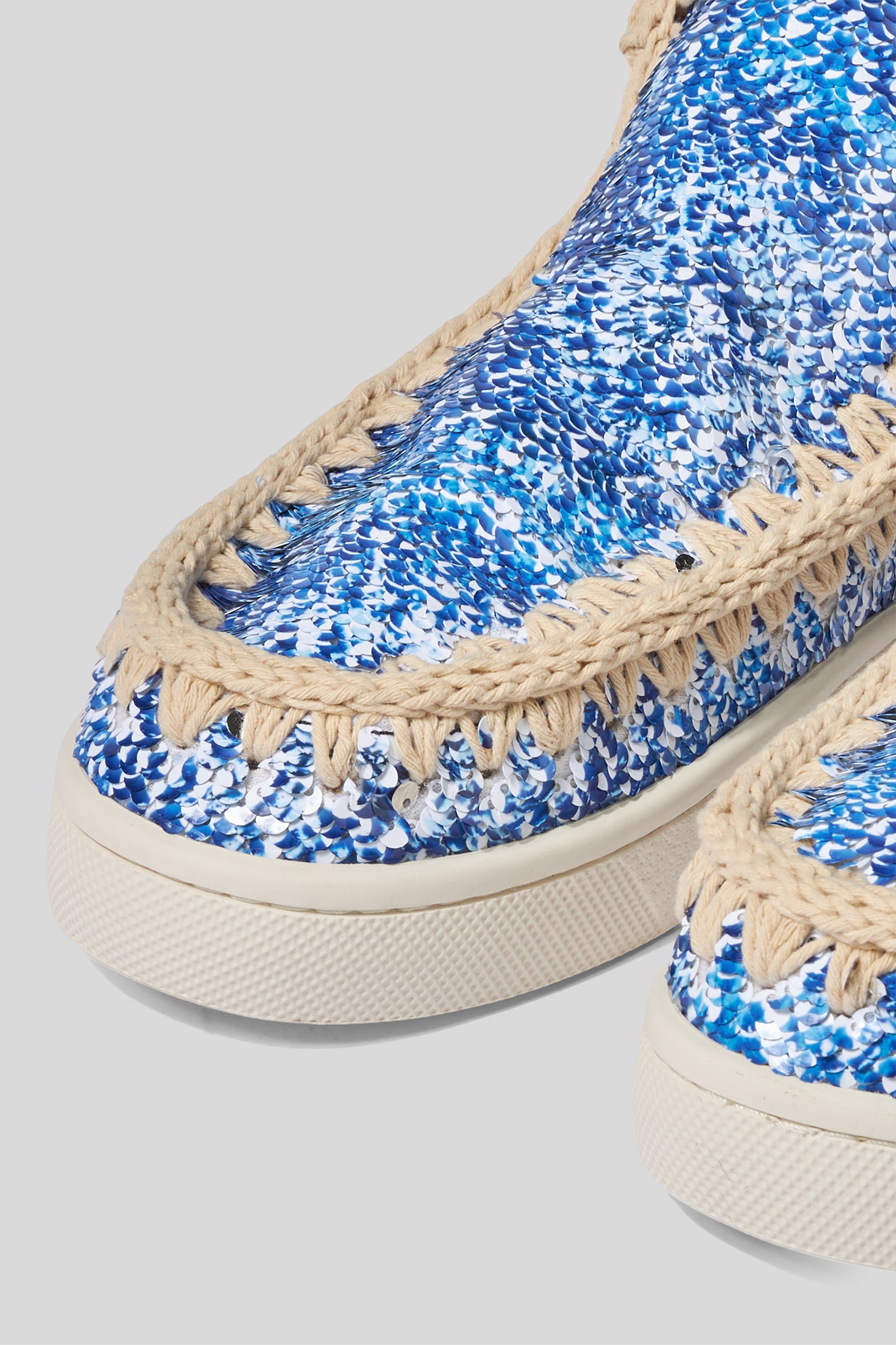 Mou Summer Eskimo Bedruckte Pailletten Sneaker Blau