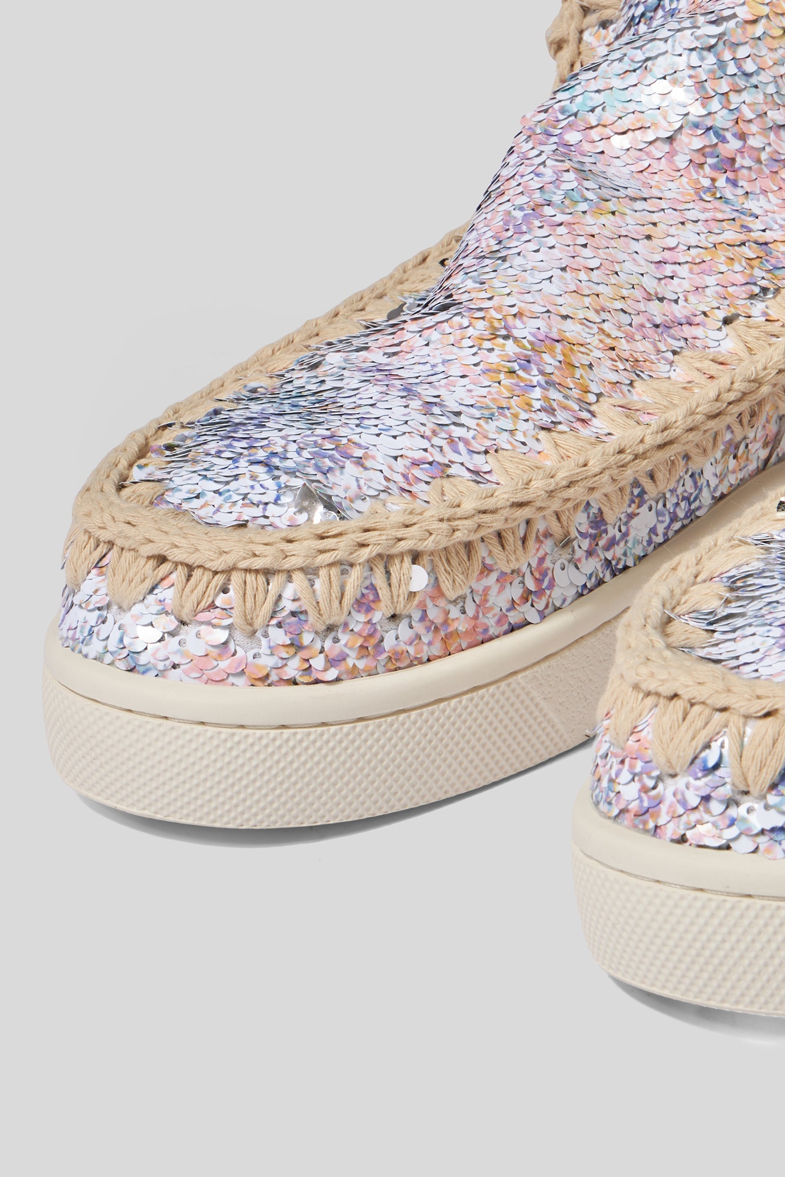 Mou Summer Eskimo Sneaker mit Paillettenbesatz, Nude