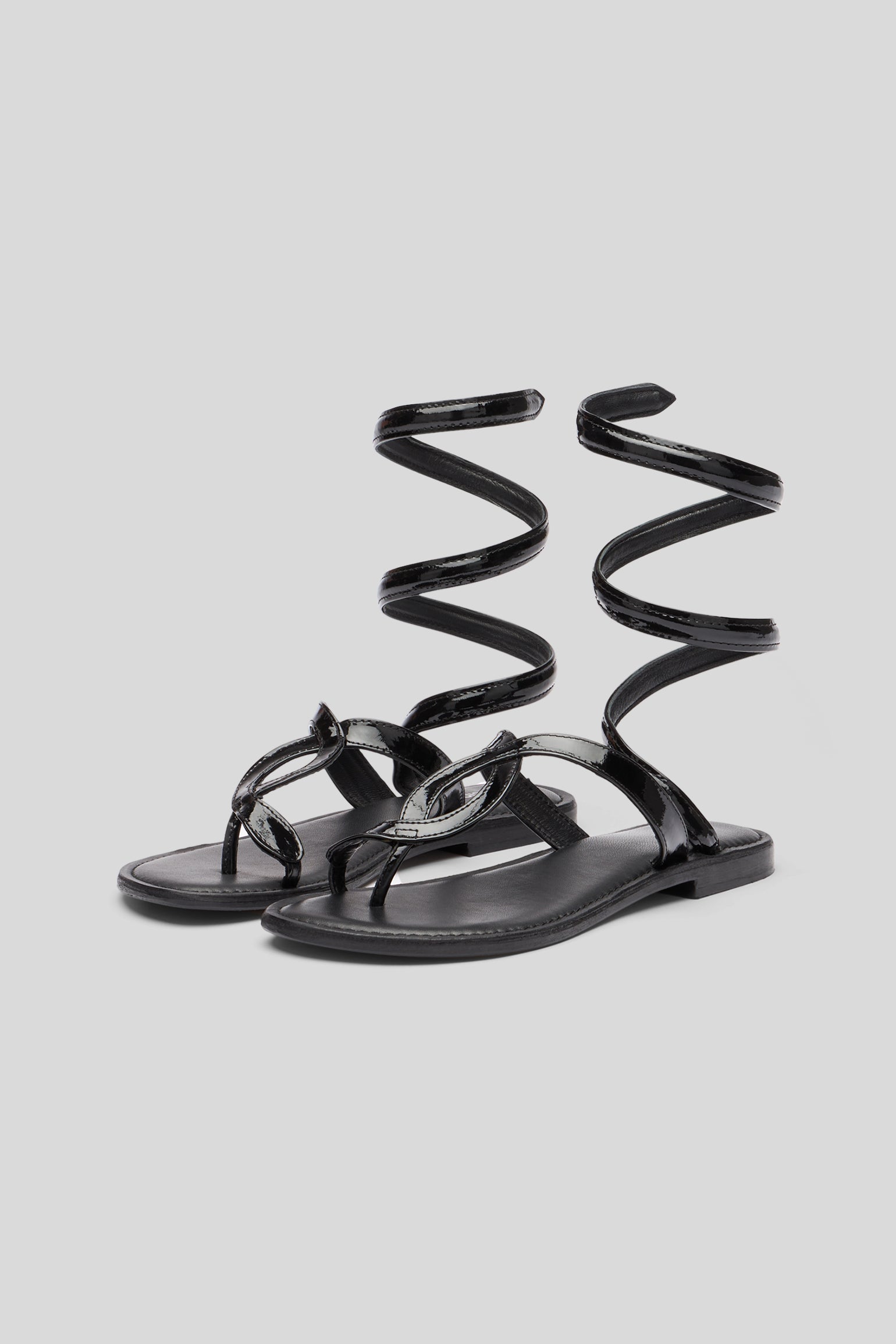 CB FUSION Wickelsandale aus Schwarz Leder