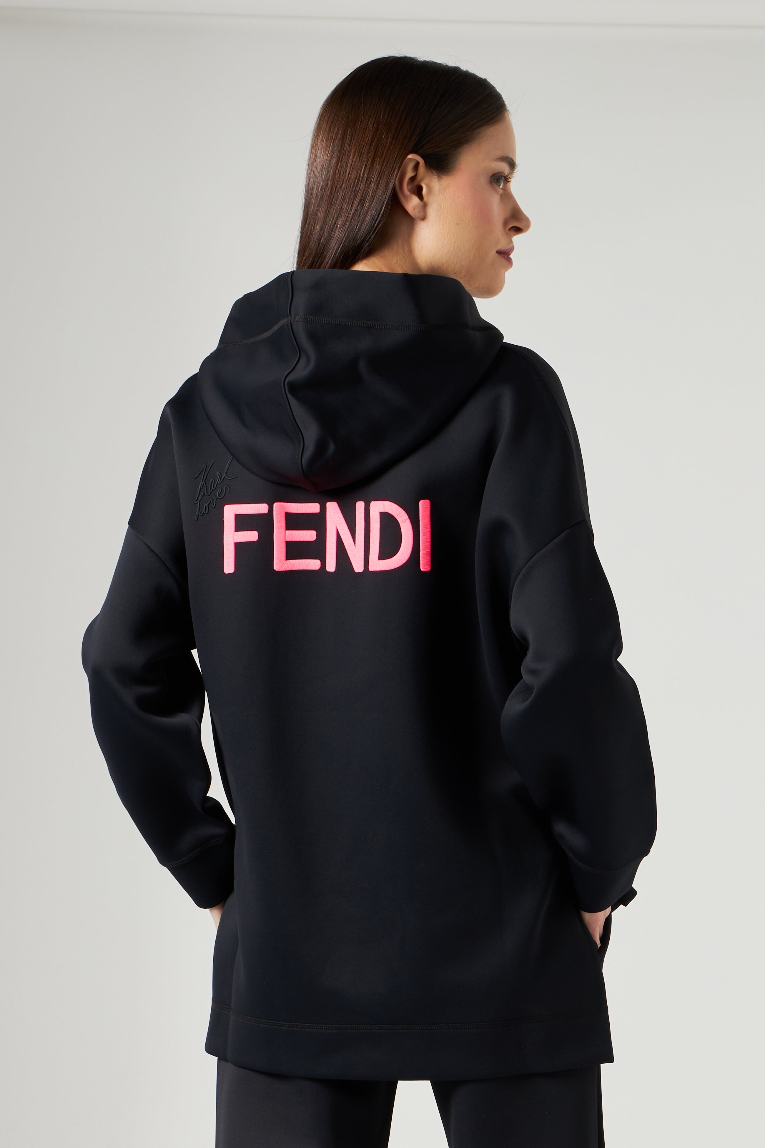 FENDI Schwarz Sweatshirt mit Karlito-Print