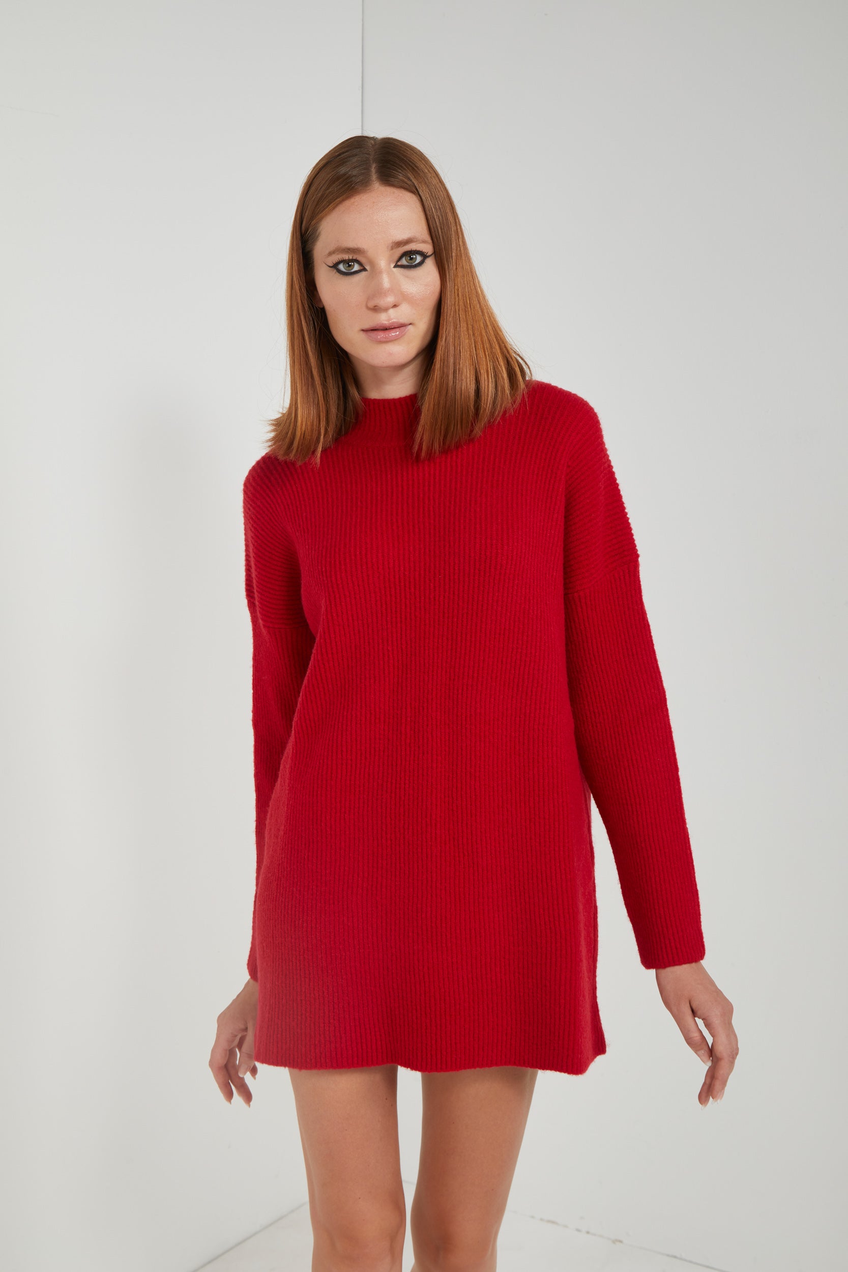 VICOLO Rote Pullover mit Stehkragen