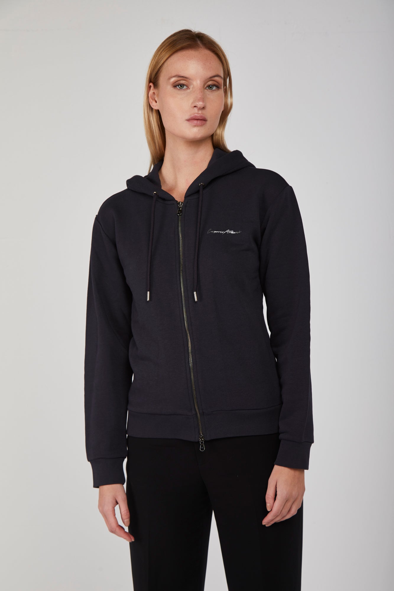 EMPORIO ARMANI Marineblaues Kapuzensweatshirt