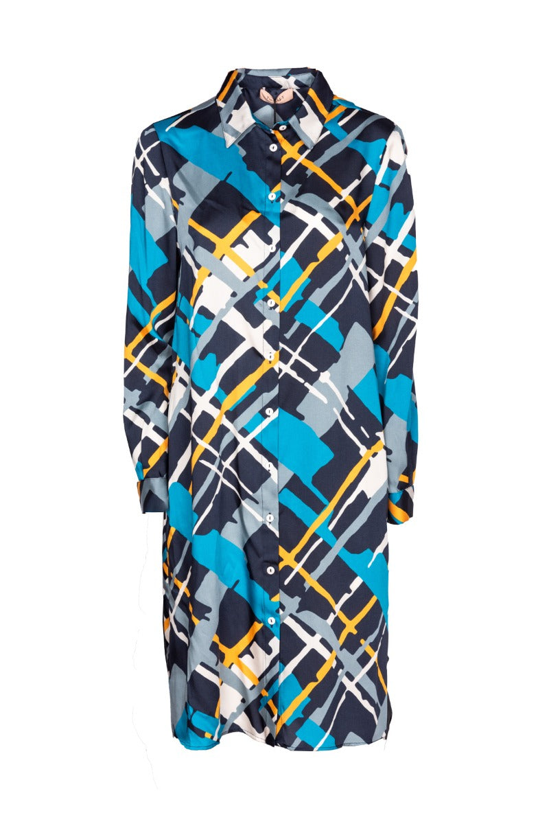 TWINSET Hemdblusenkleid mit mehrfarbigem Muster