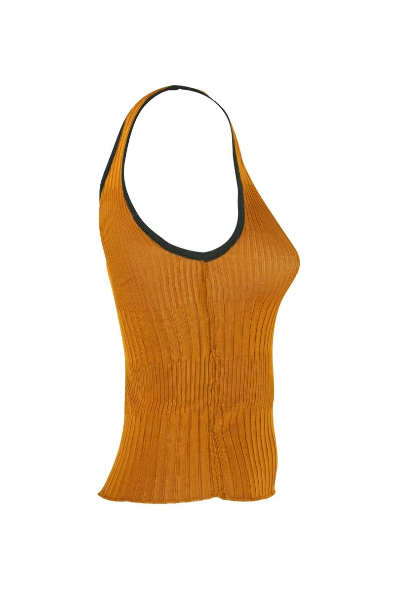 AKEP Senffarbenes, geripptes Tanktop
