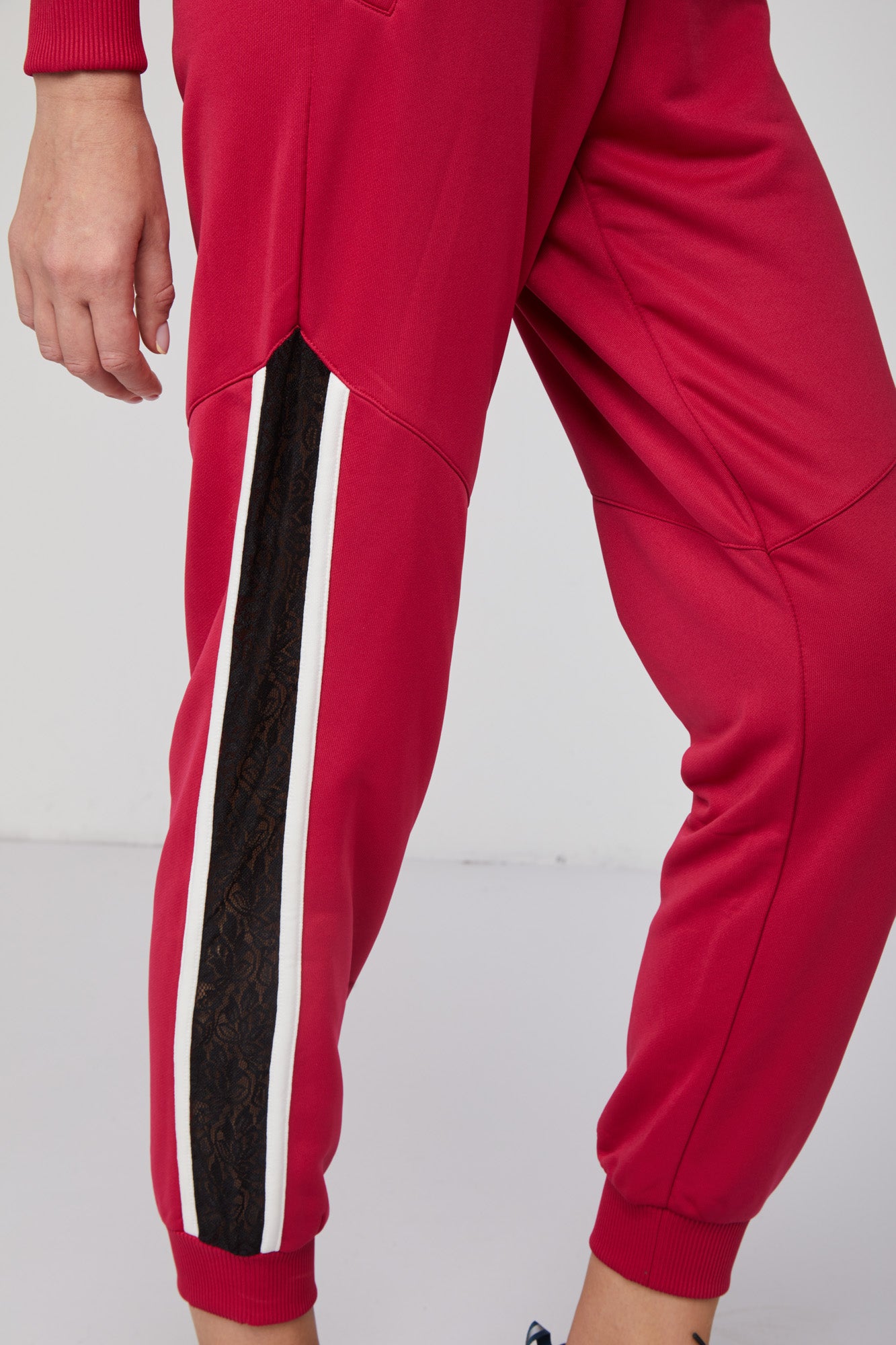 TWINSET Rote Jogginghose mit Seitenstreifen