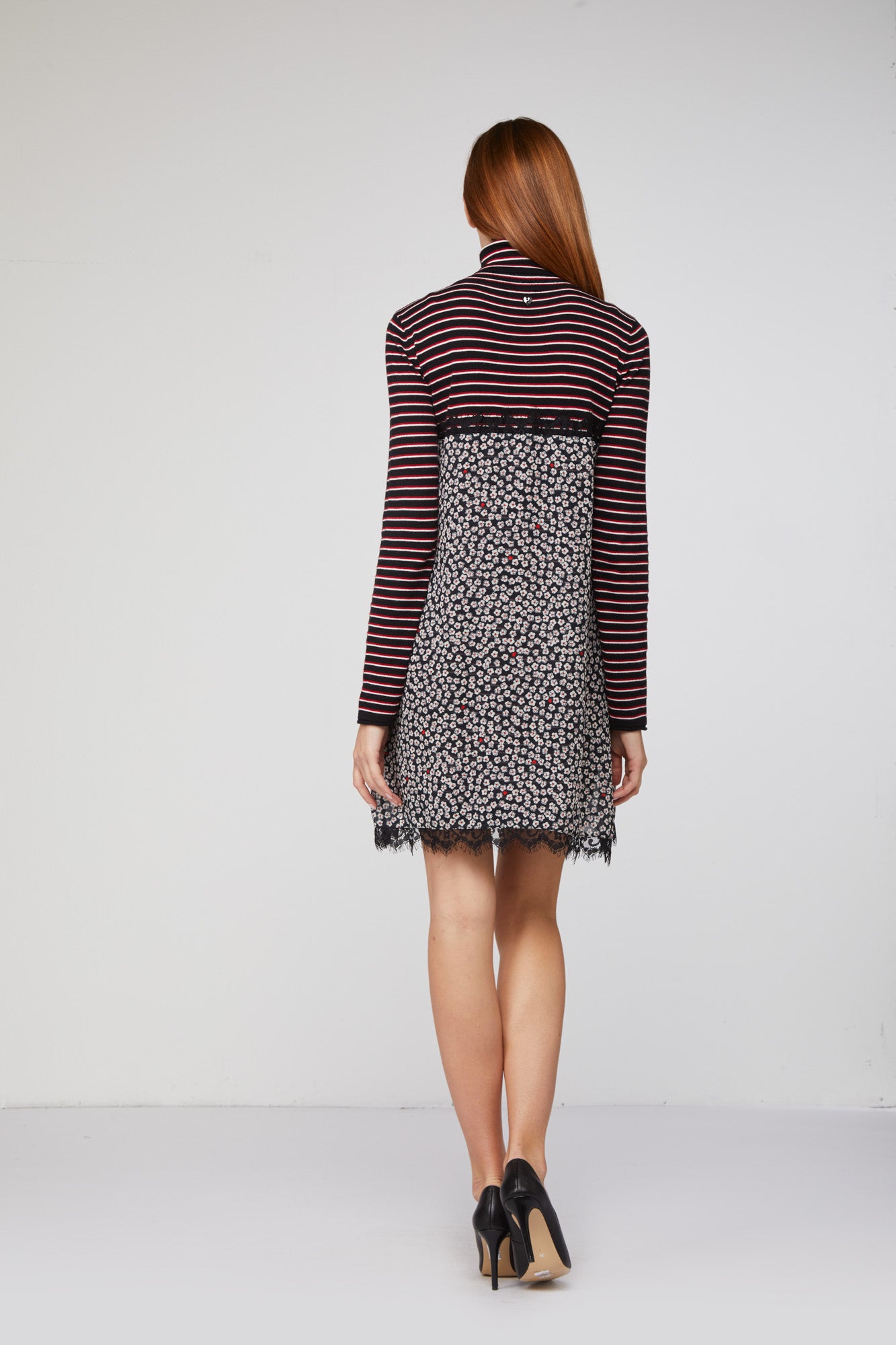 TWINSET Rollkragen-Overlay-Kleid