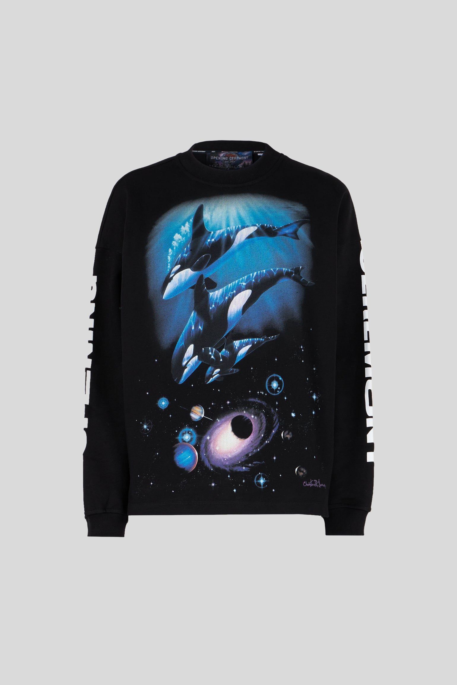 ERÖFFNUNGSFEIER Schwarz Sweatshirt mit Meeresaufdruck