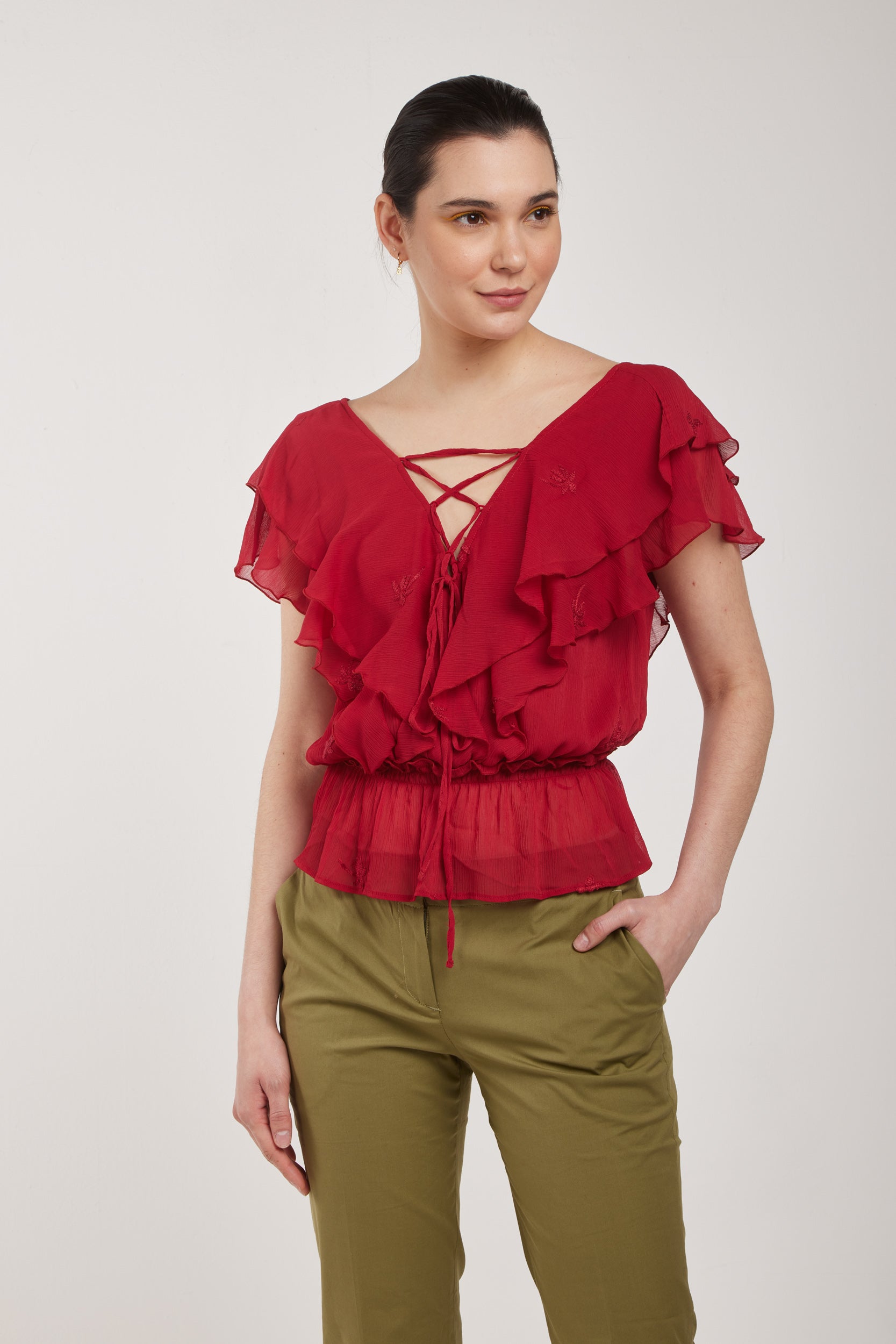 TWINSET Grüne Zigarettenhose