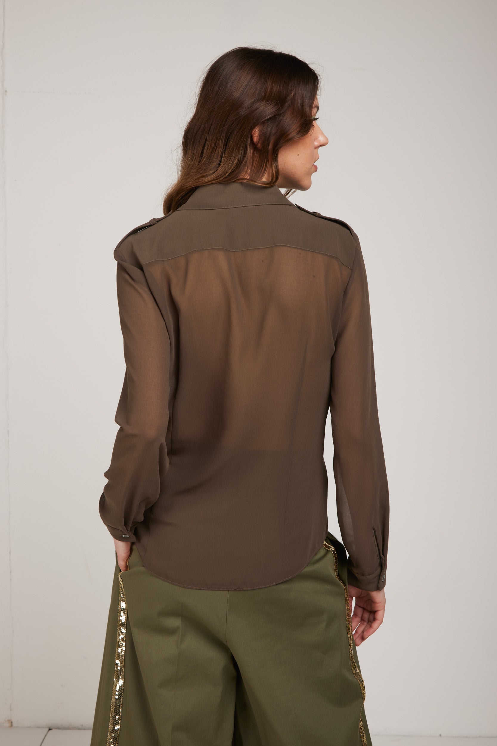 PATRIZIA PEPE Transparente Grüne Bluse