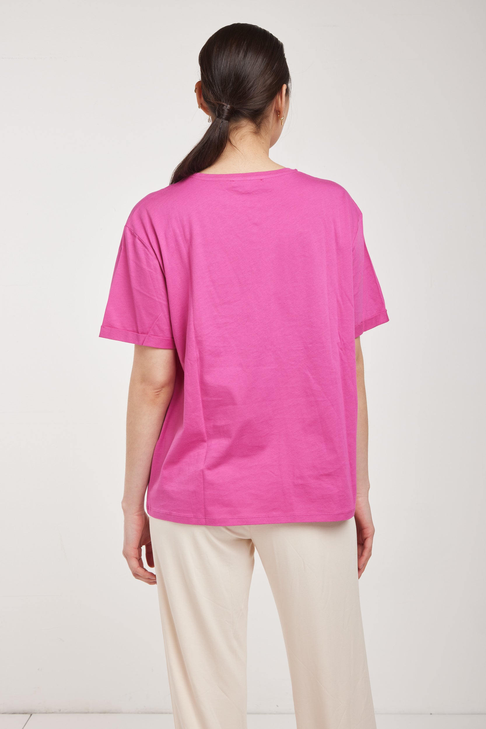 PATRIZIA PEPE T-Shirt Oversize Fuchsie