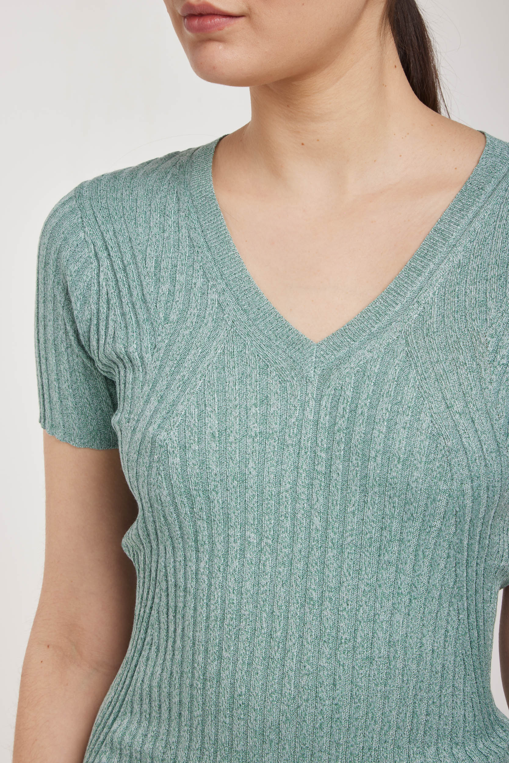 PATRIZIA PEPE Grüne Strick-T-Shirt