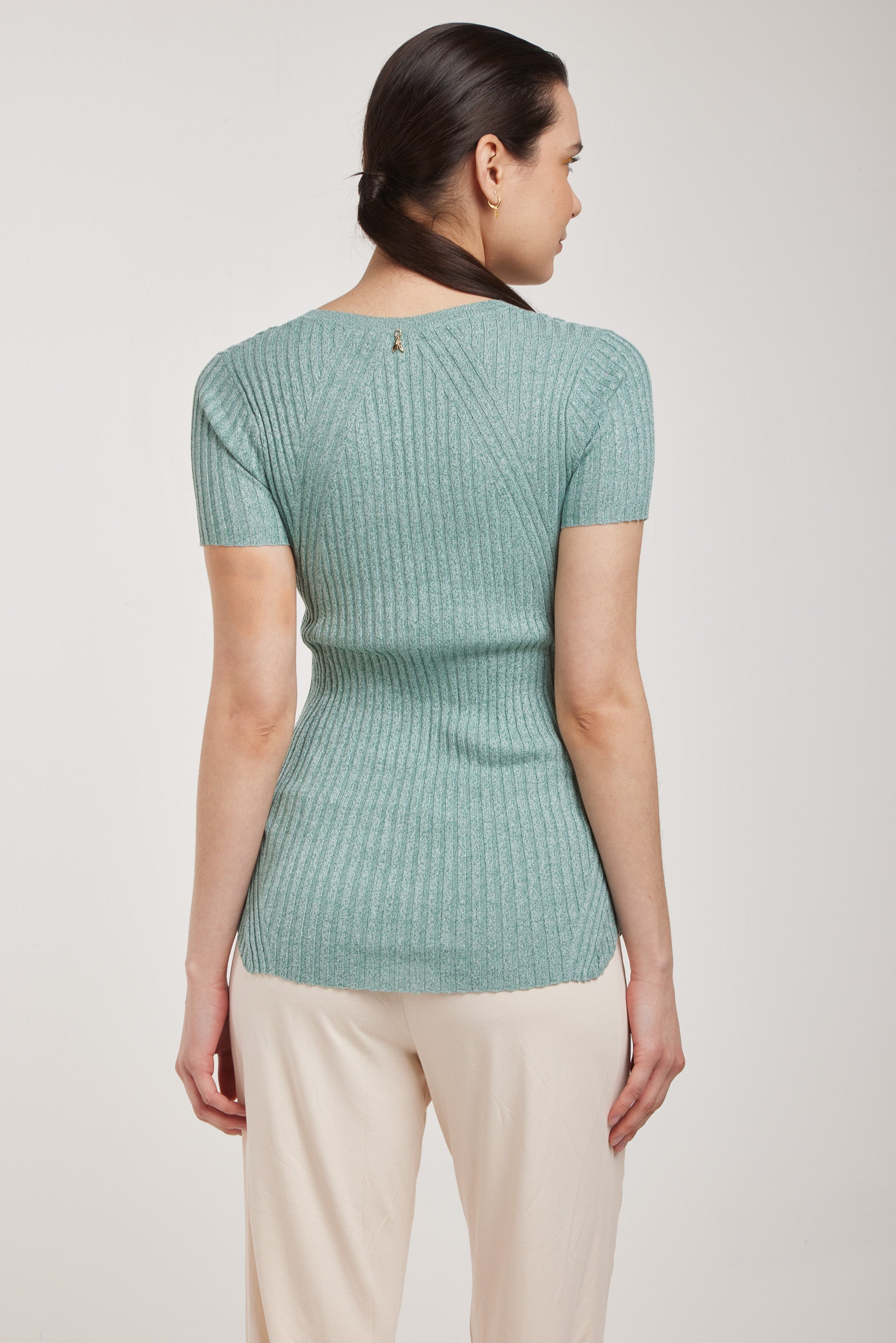 PATRIZIA PEPE Grüne Strick-T-Shirt