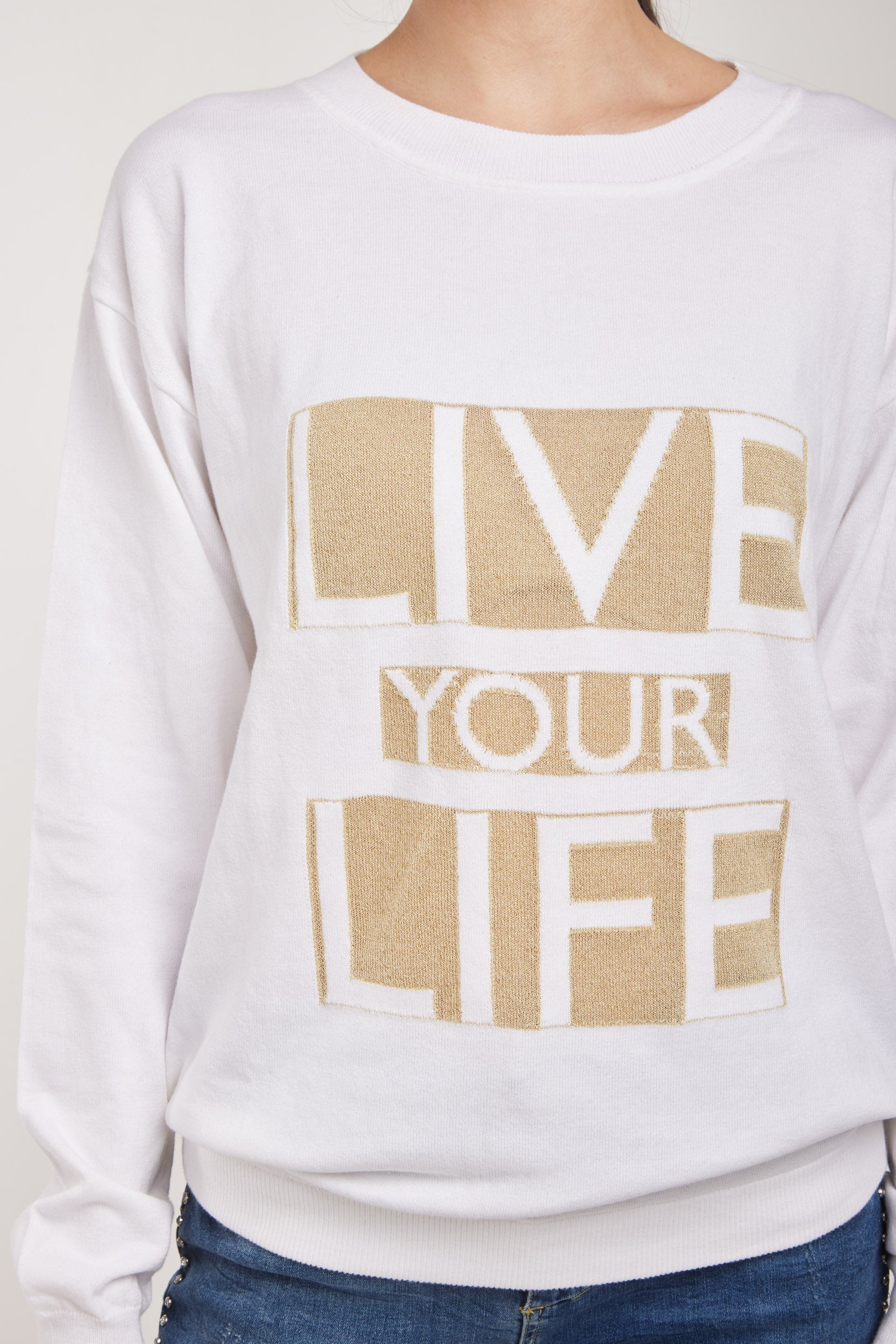 PATRIZIA PEPE Live Your Life Shirt Weiße