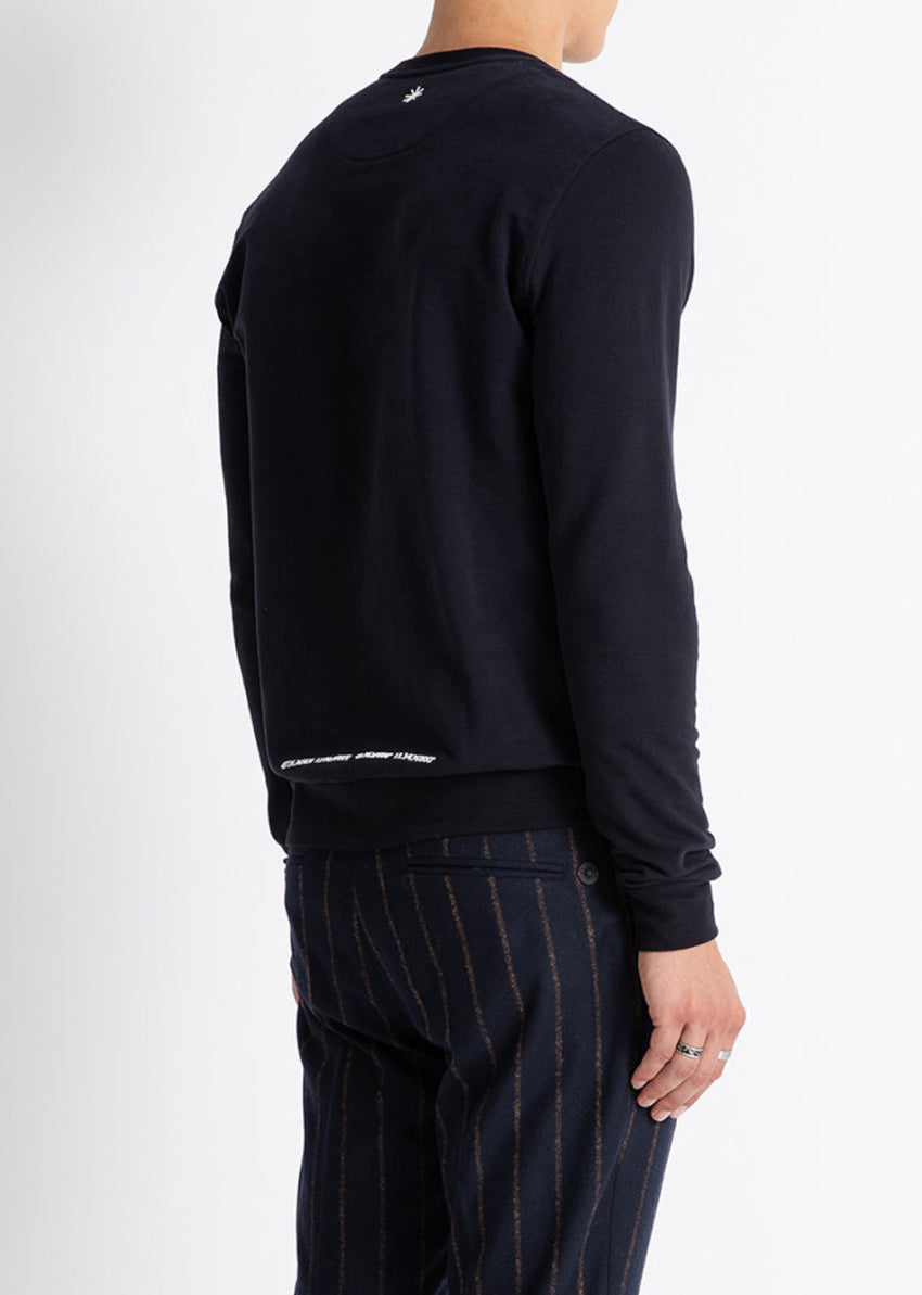 MANUEL RITZ Blau Sweatshirt mit Bergbären-Print
