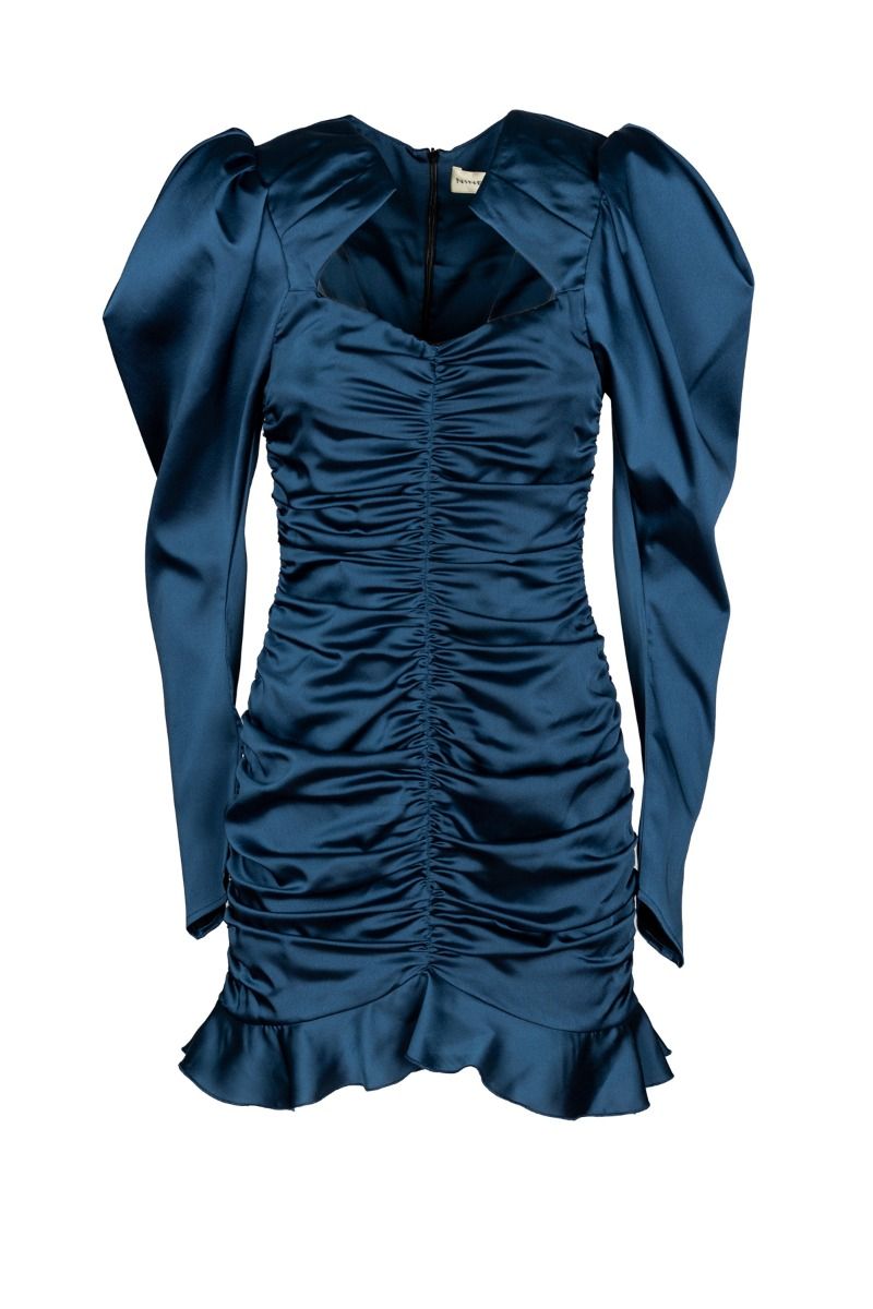 NINEMINUTES Rüschenkleid Petrol