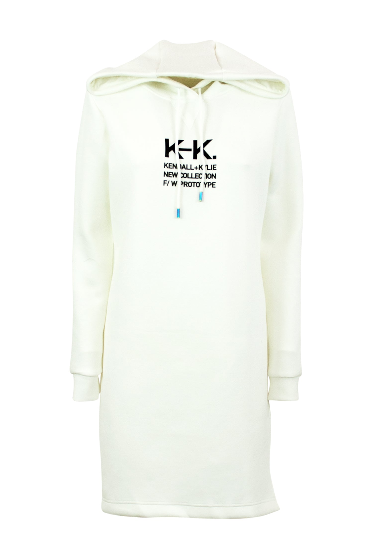 KENDALL AND KYLIE Langes Weiße Sweatshirt mit Seitenschlitz