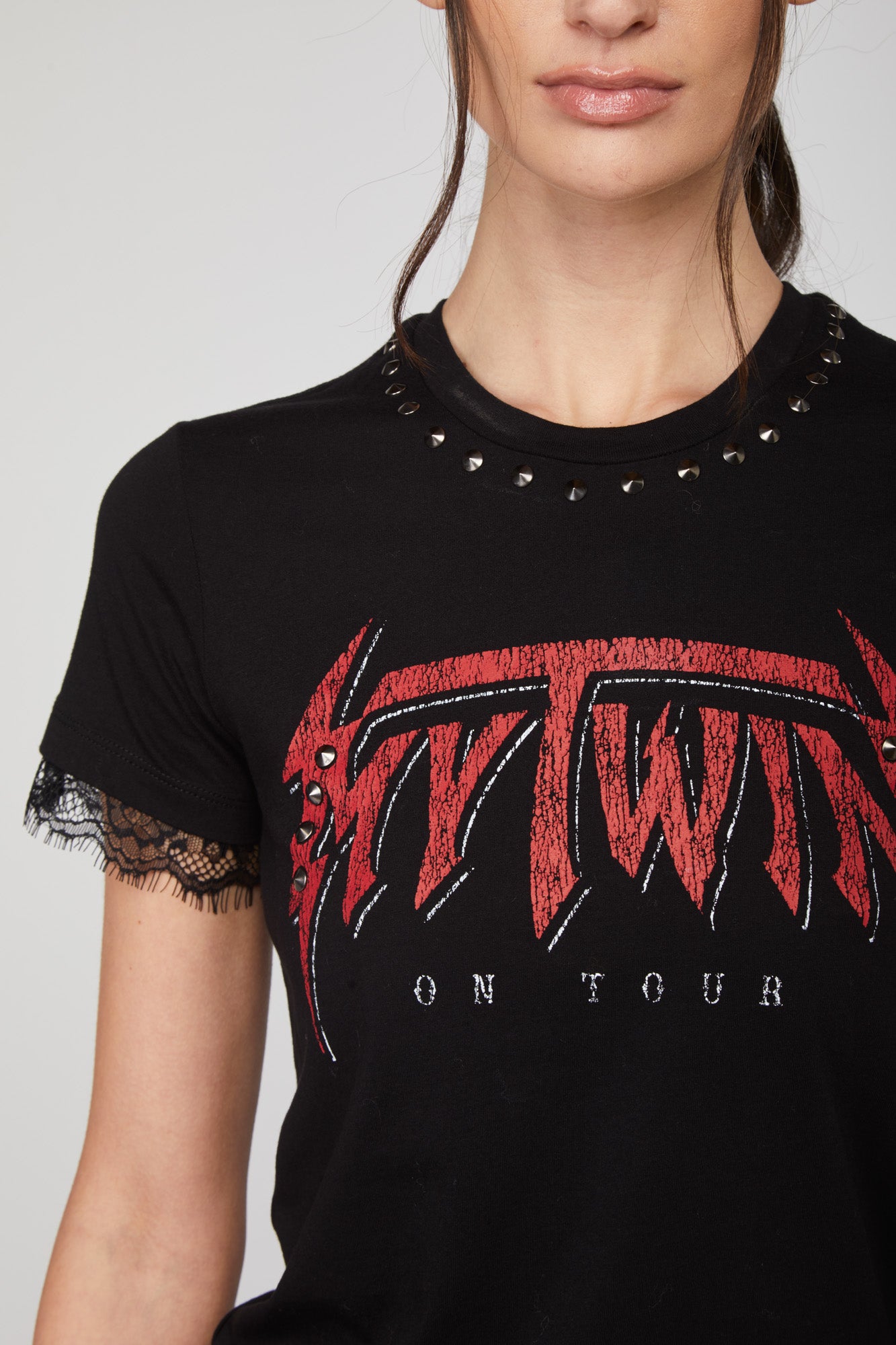 TWINSET T-Shirt Schwarz Punk