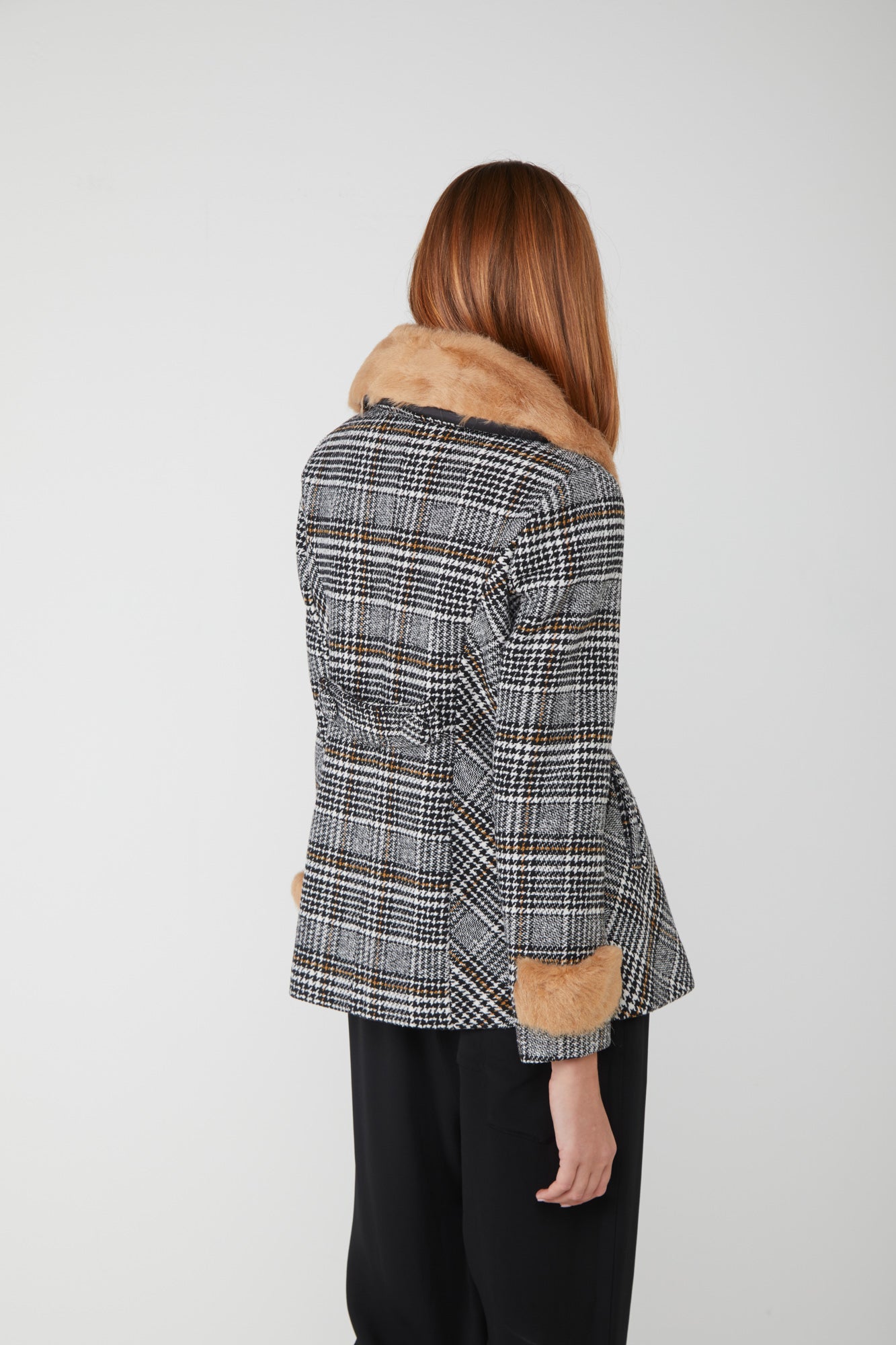 Kurzmantel mit Karomuster von TOY G