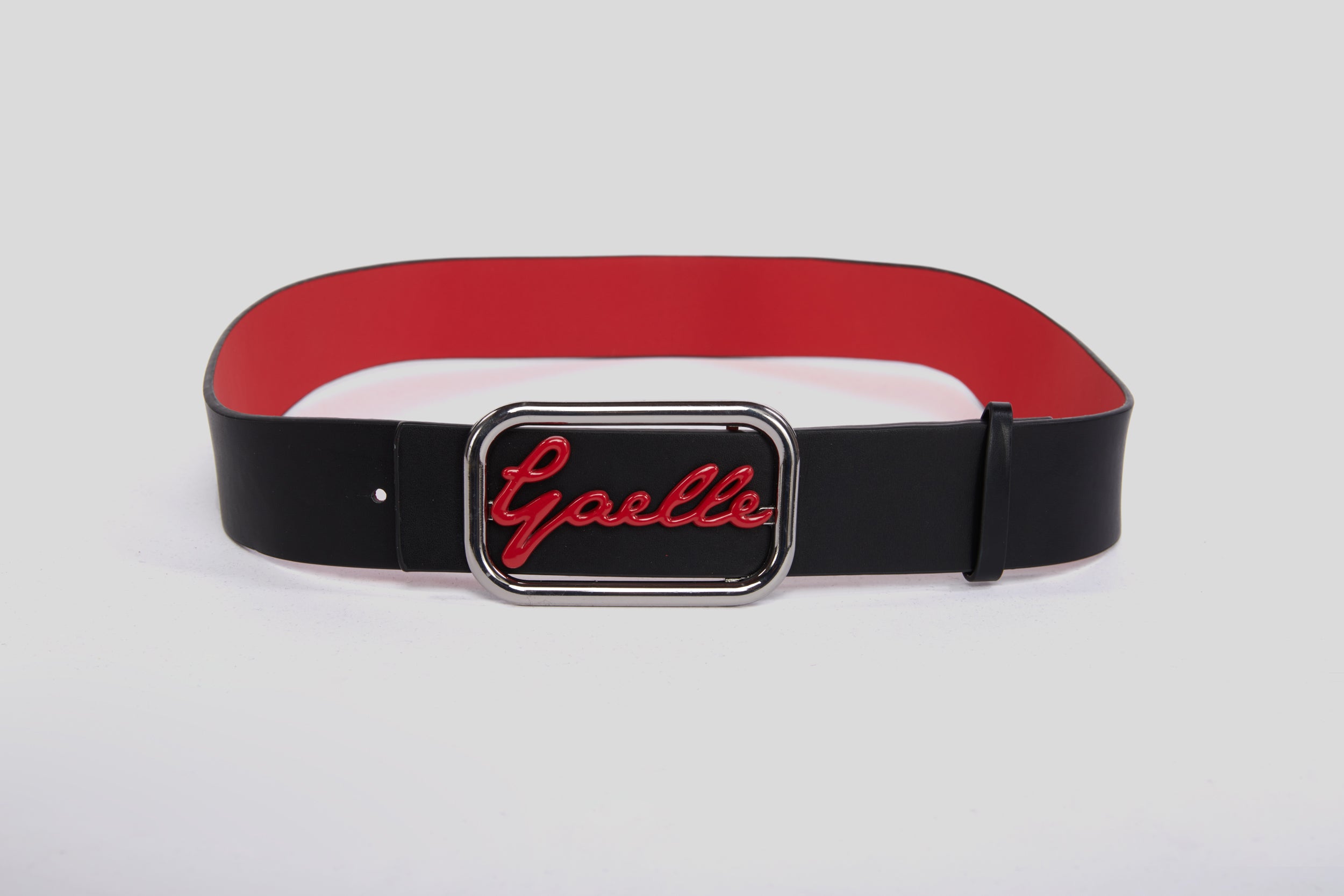 GAELLE Wendegürtel Schwarz und Rote Leder