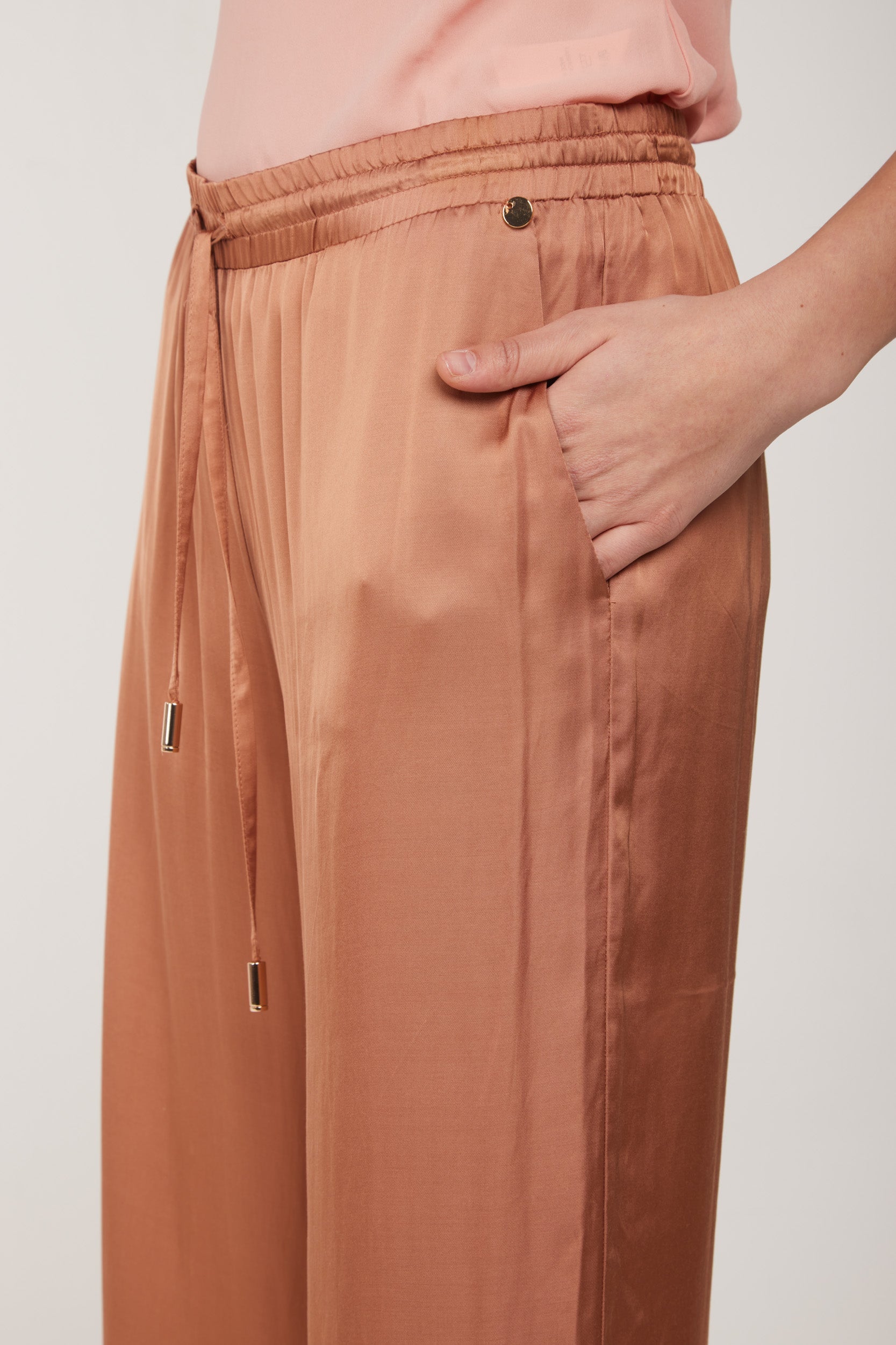 LIU-JO Rostfarbene Satinhose