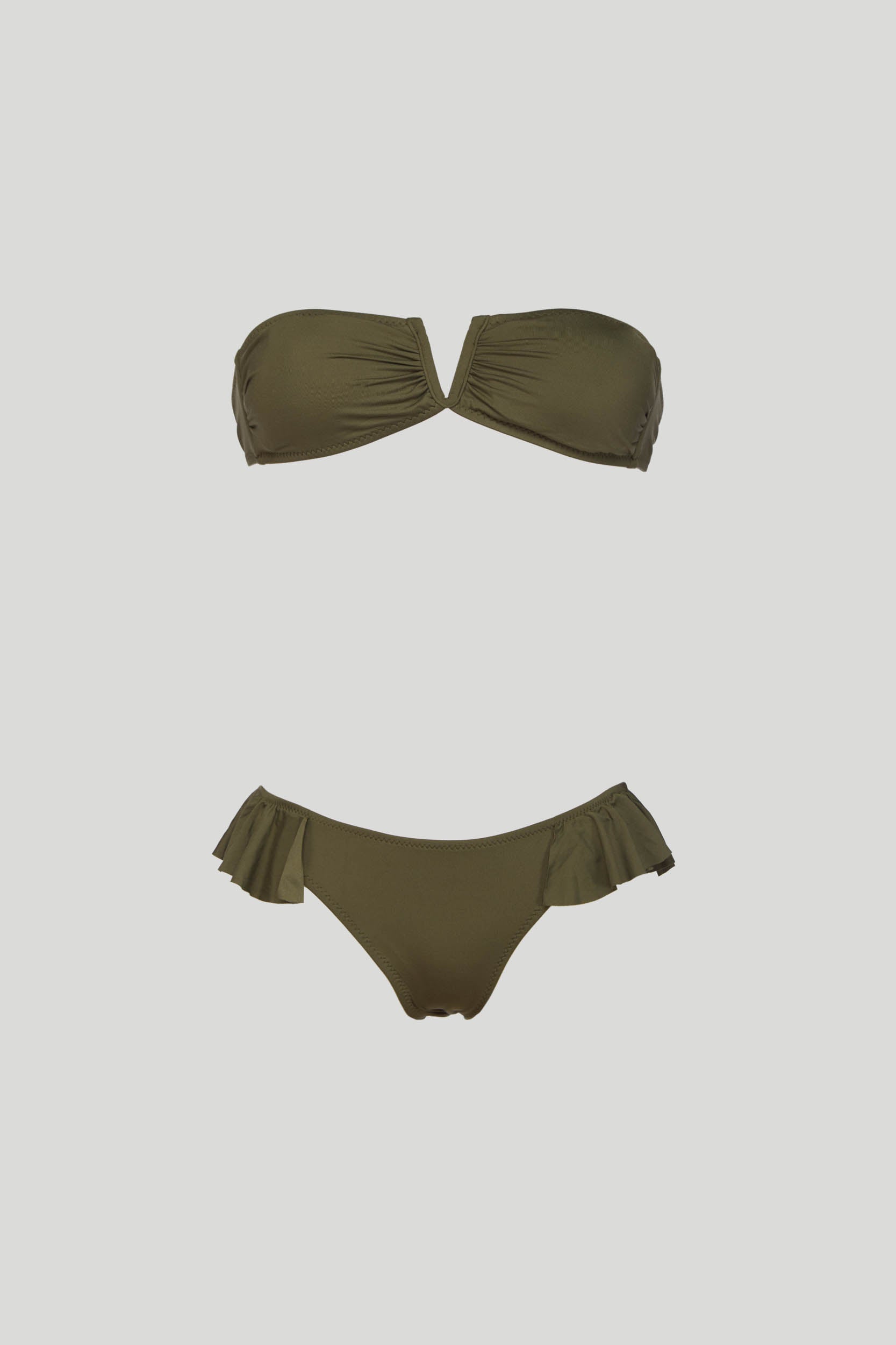 SECRETS LOVE Grüne Capri-Bikini mit Bandeau-Oberteil