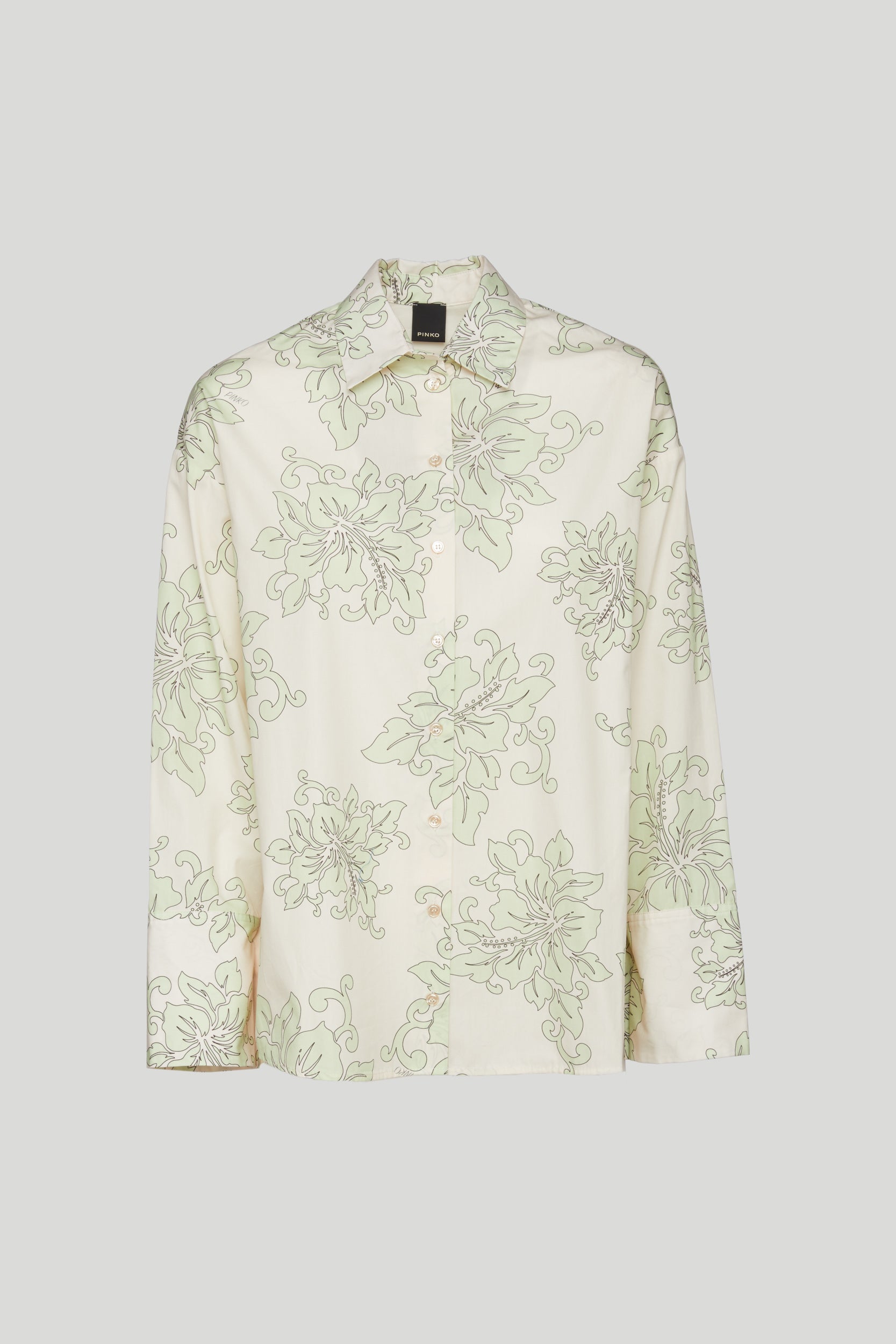 PINKO Elfenbeinfarbenes HAWAII-Hemd
