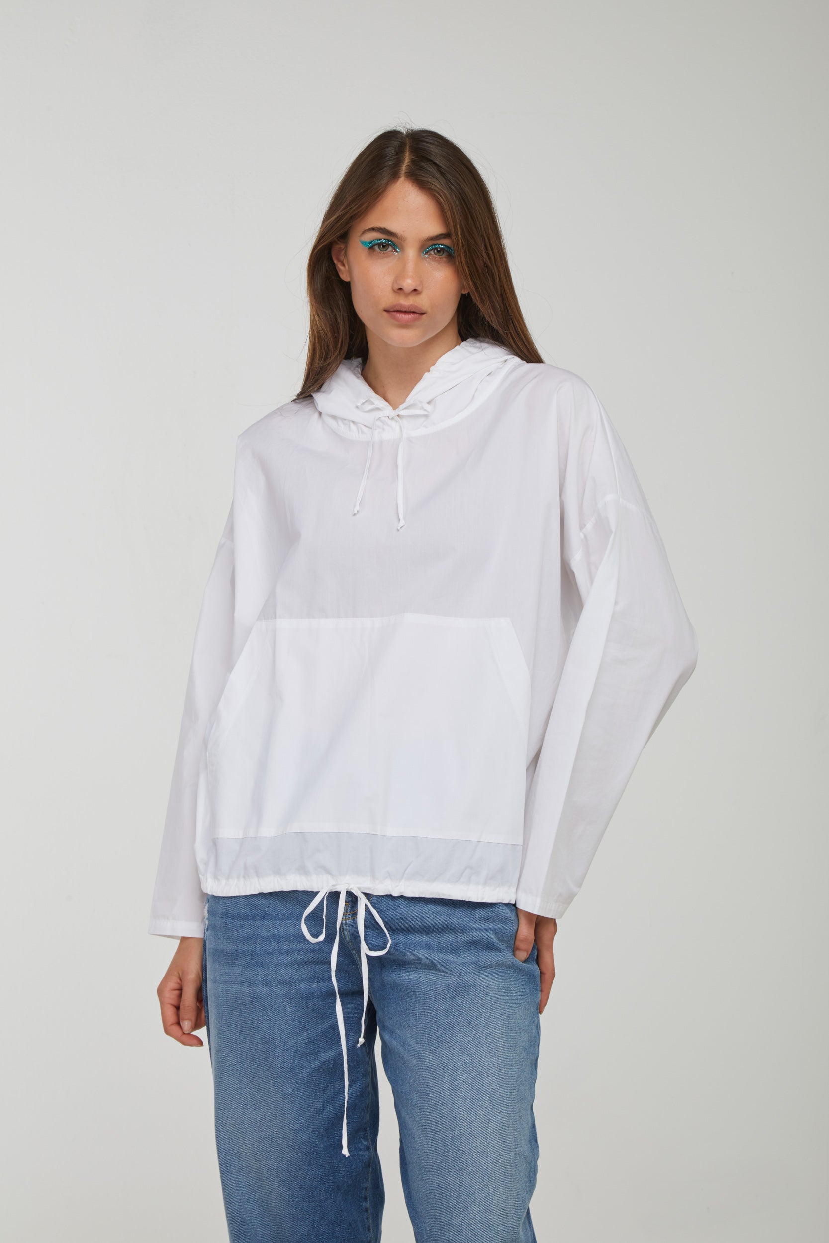 OTTOD'AME Sweatshirt Weiße Hemdeffekt