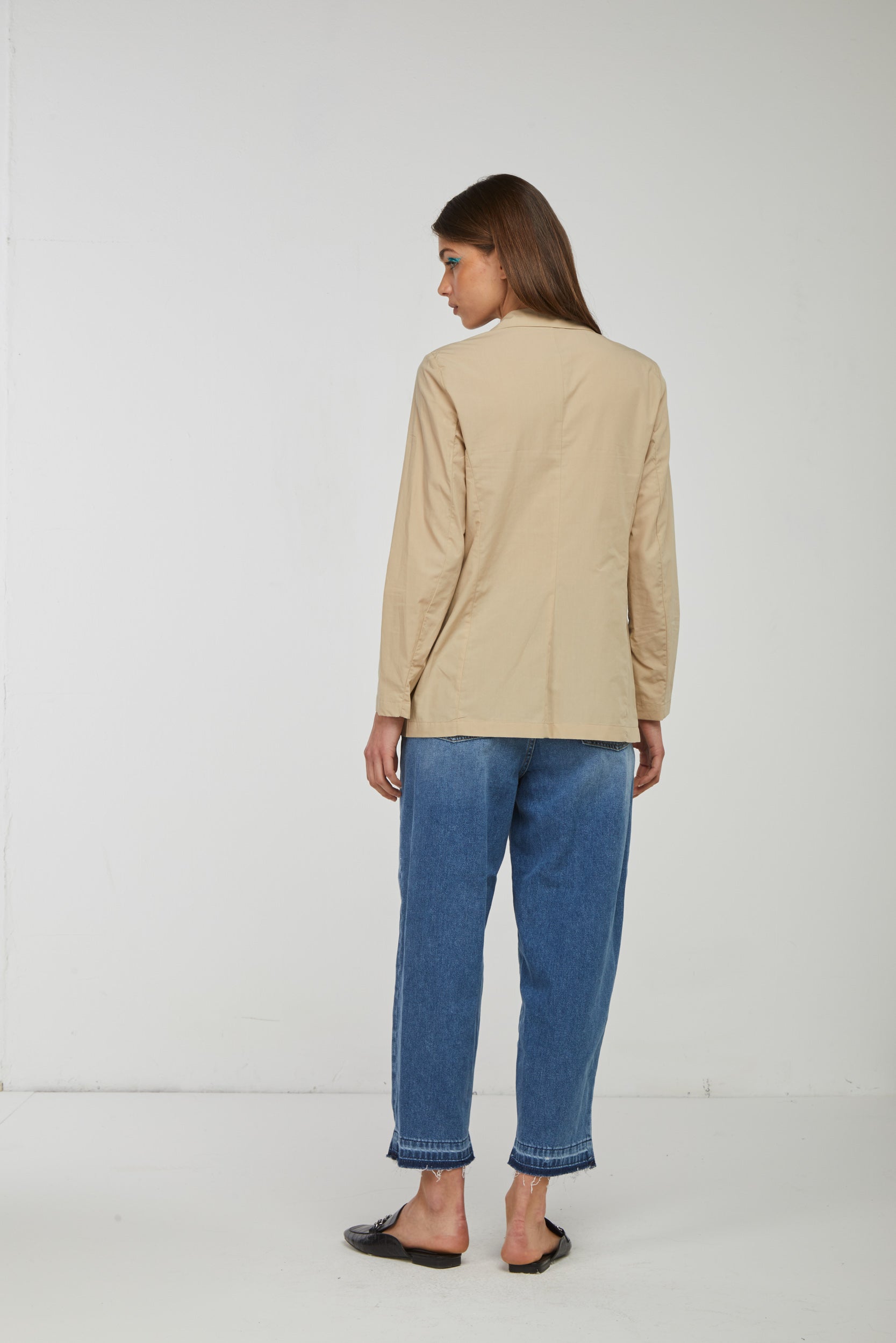 OTTOD'AME Beige zweireihiger Blazer