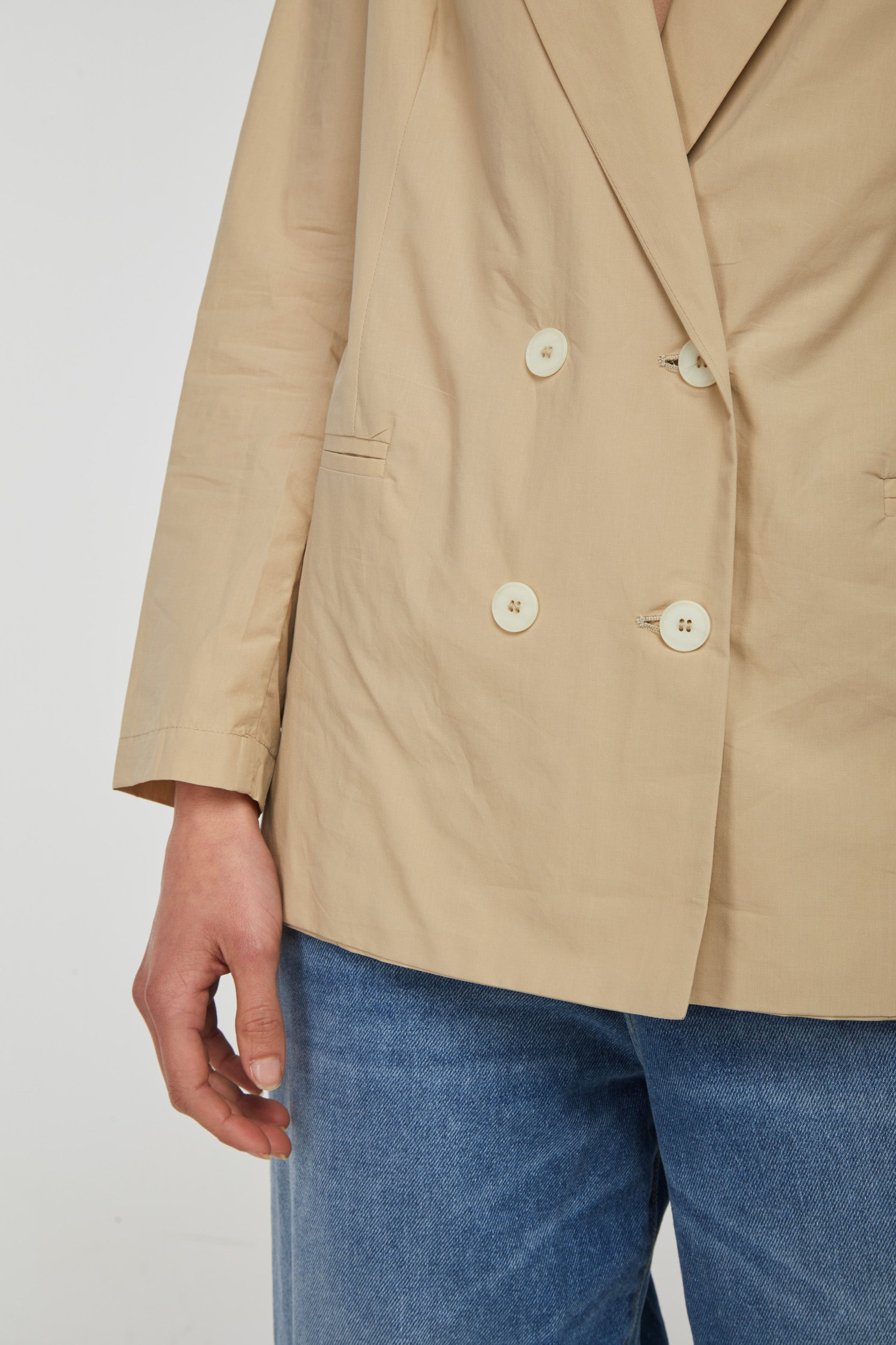 OTTOD'AME Beige zweireihiger Blazer