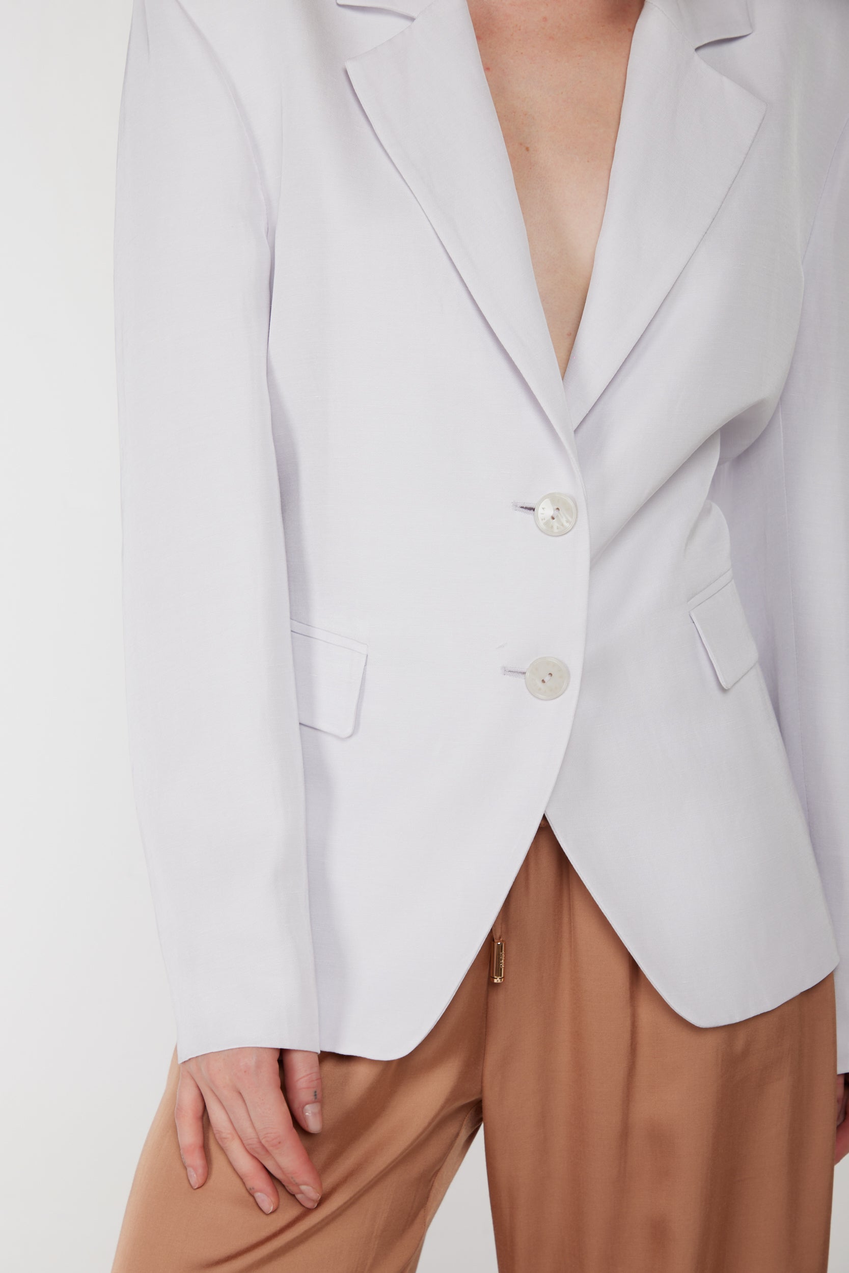 PATRIZIA PEPE Weiße einreihiger Blazer