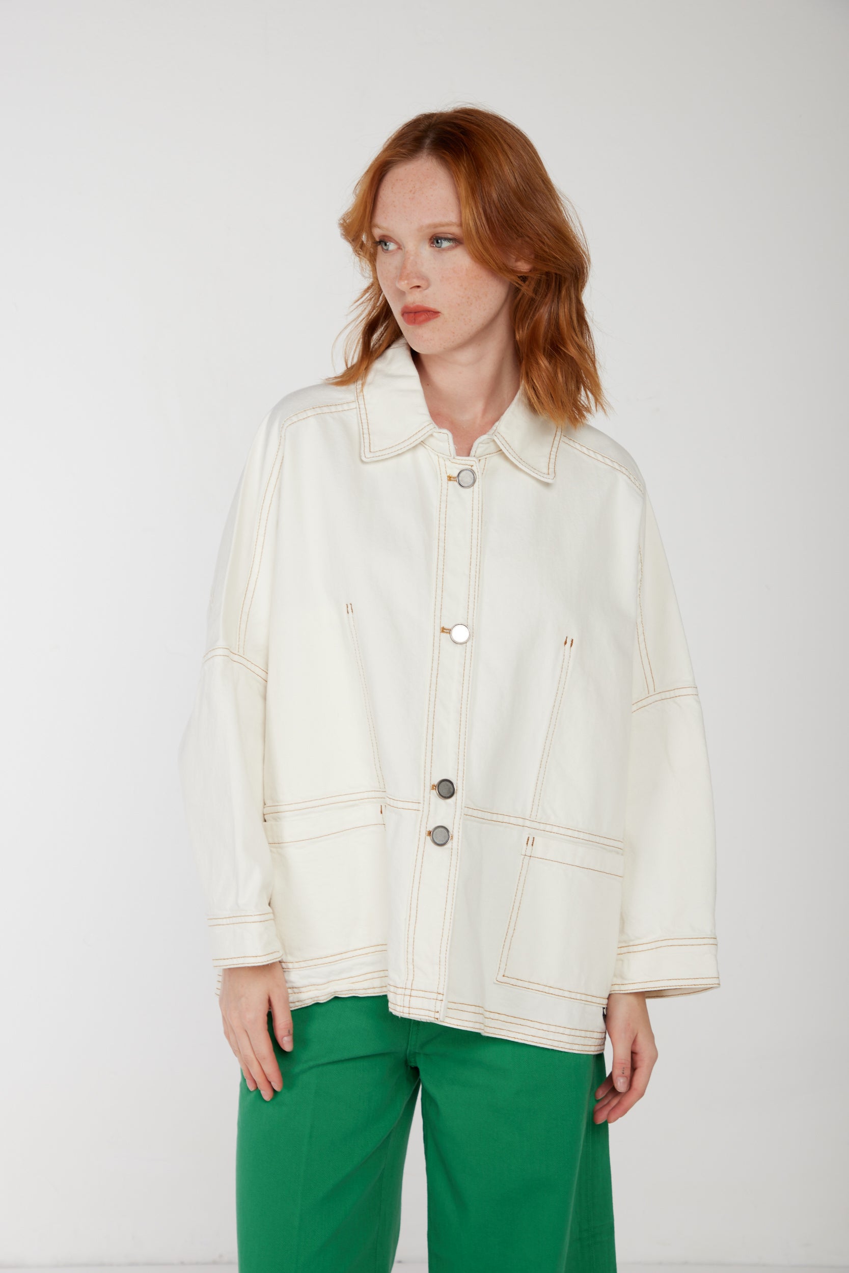 OOF WEAR Cremefarbene Jeansjacke