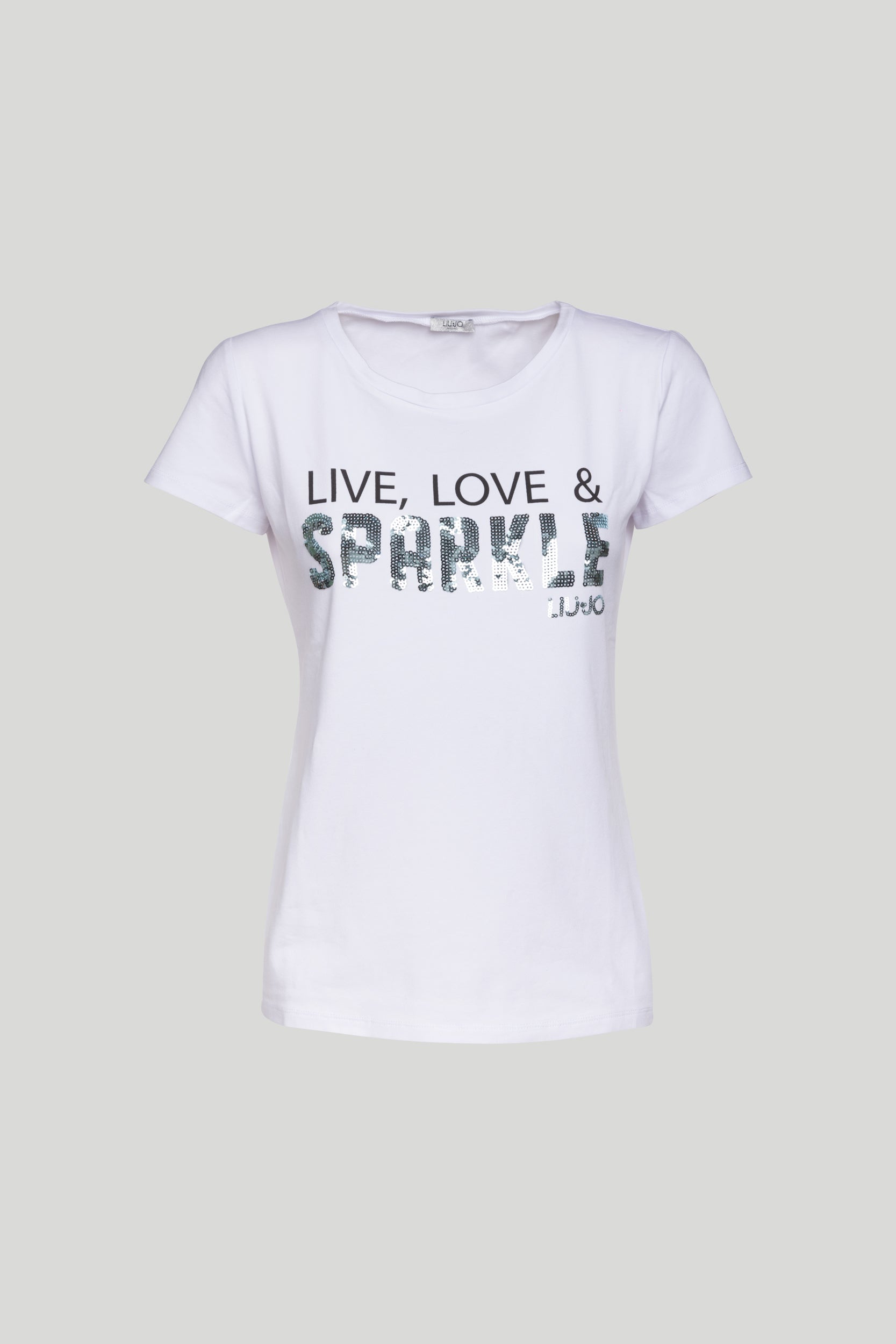 LIU-JO T-Shirt Weiße „Live“, „Love & Sparkle“