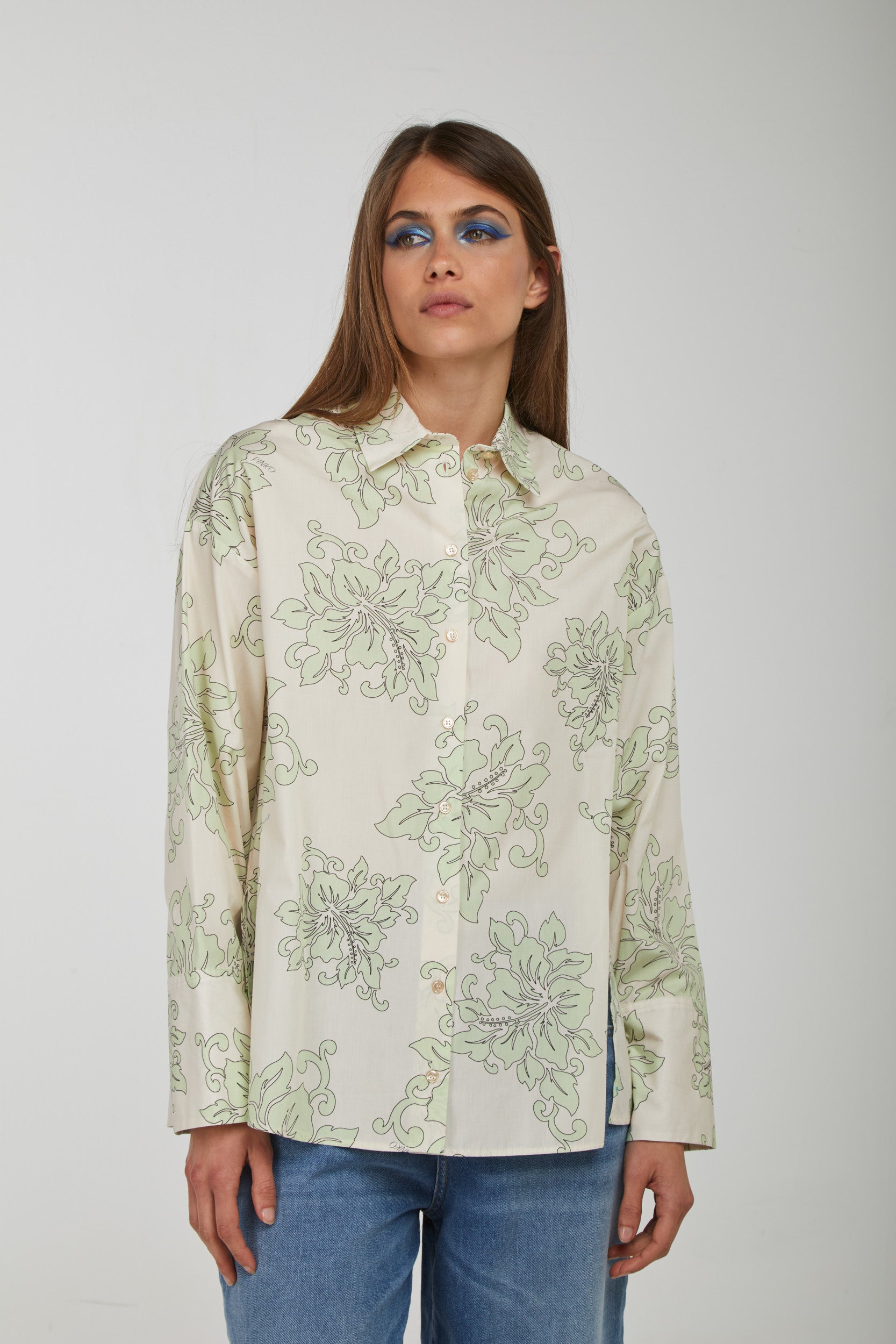 PINKO Elfenbeinfarbenes HAWAII-Hemd