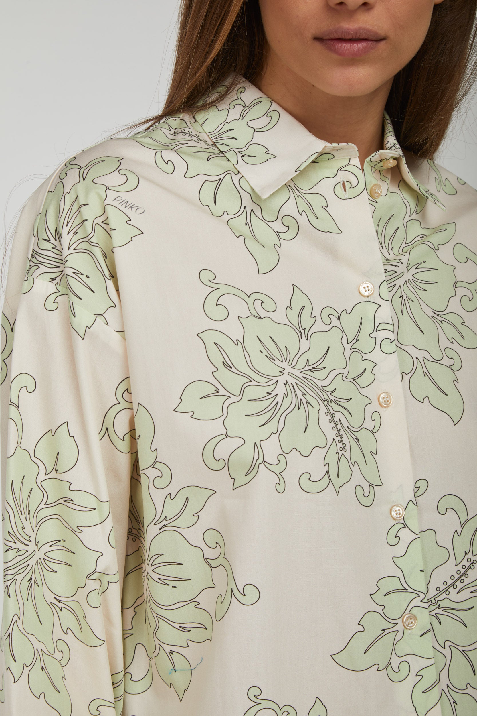 PINKO Elfenbeinfarbenes HAWAII-Hemd