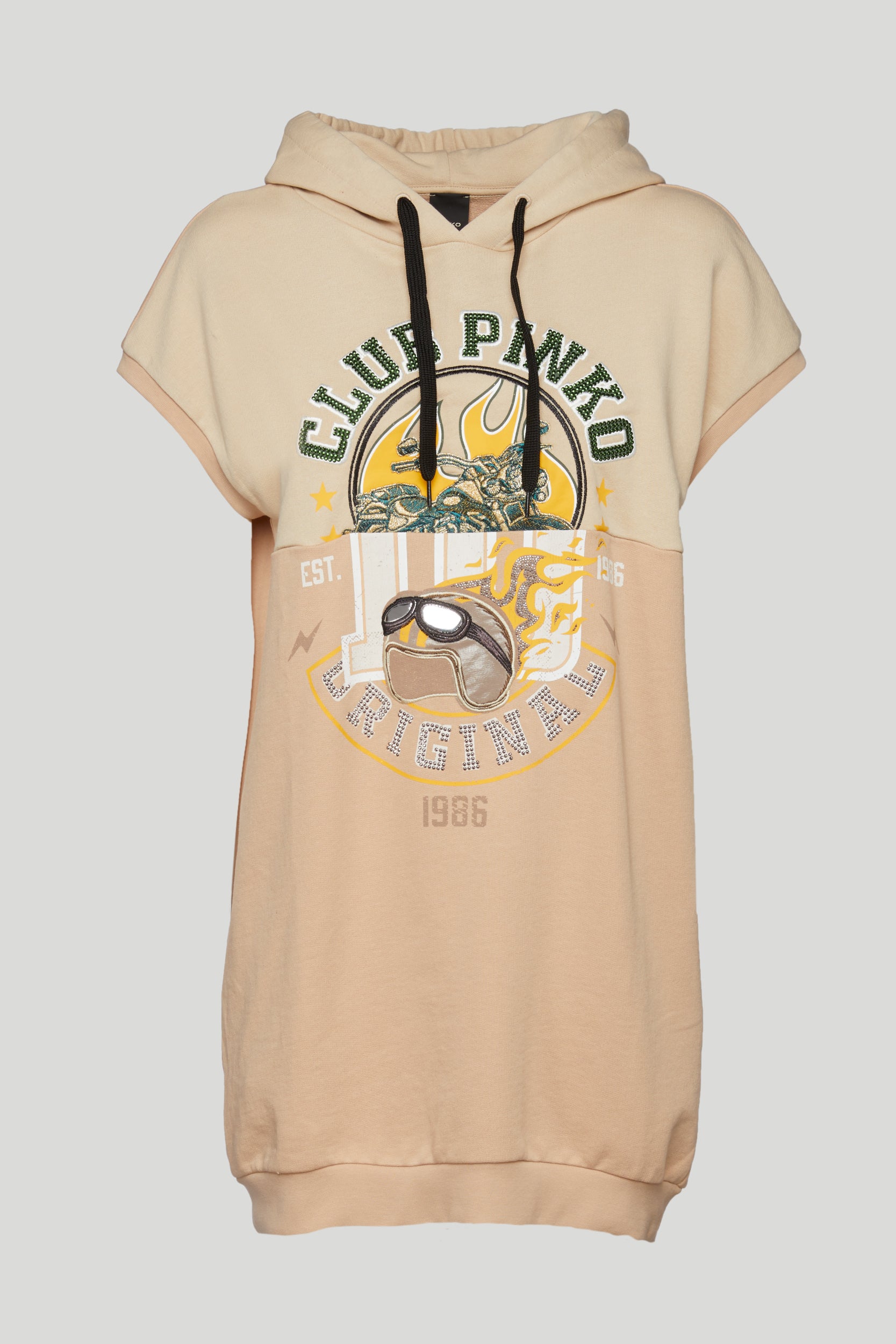 PINKO Beige Club Pinko ärmelloses übergroßes Sweatshirt