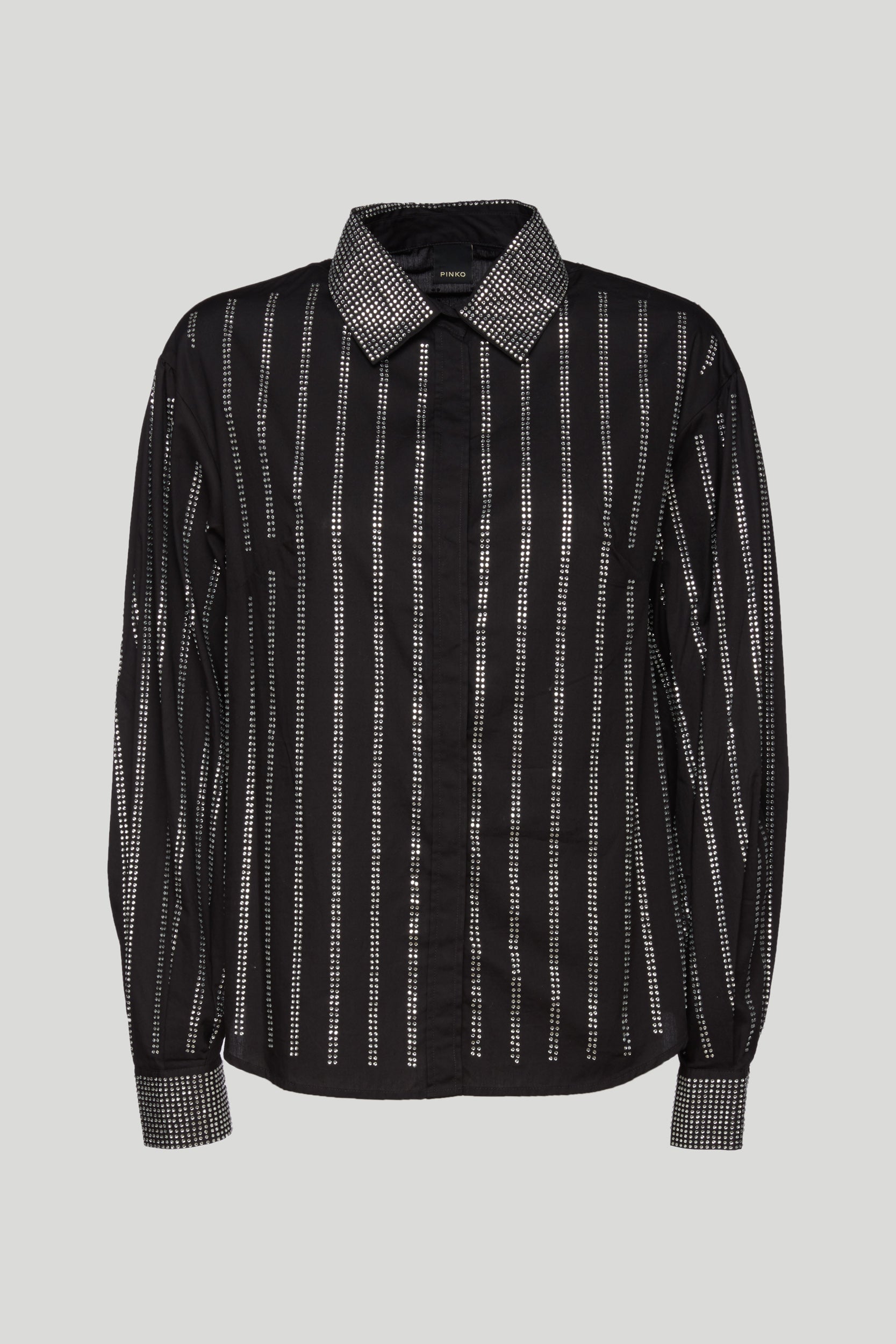 PINKO Schwarz Hemd mit Silber Glitzer