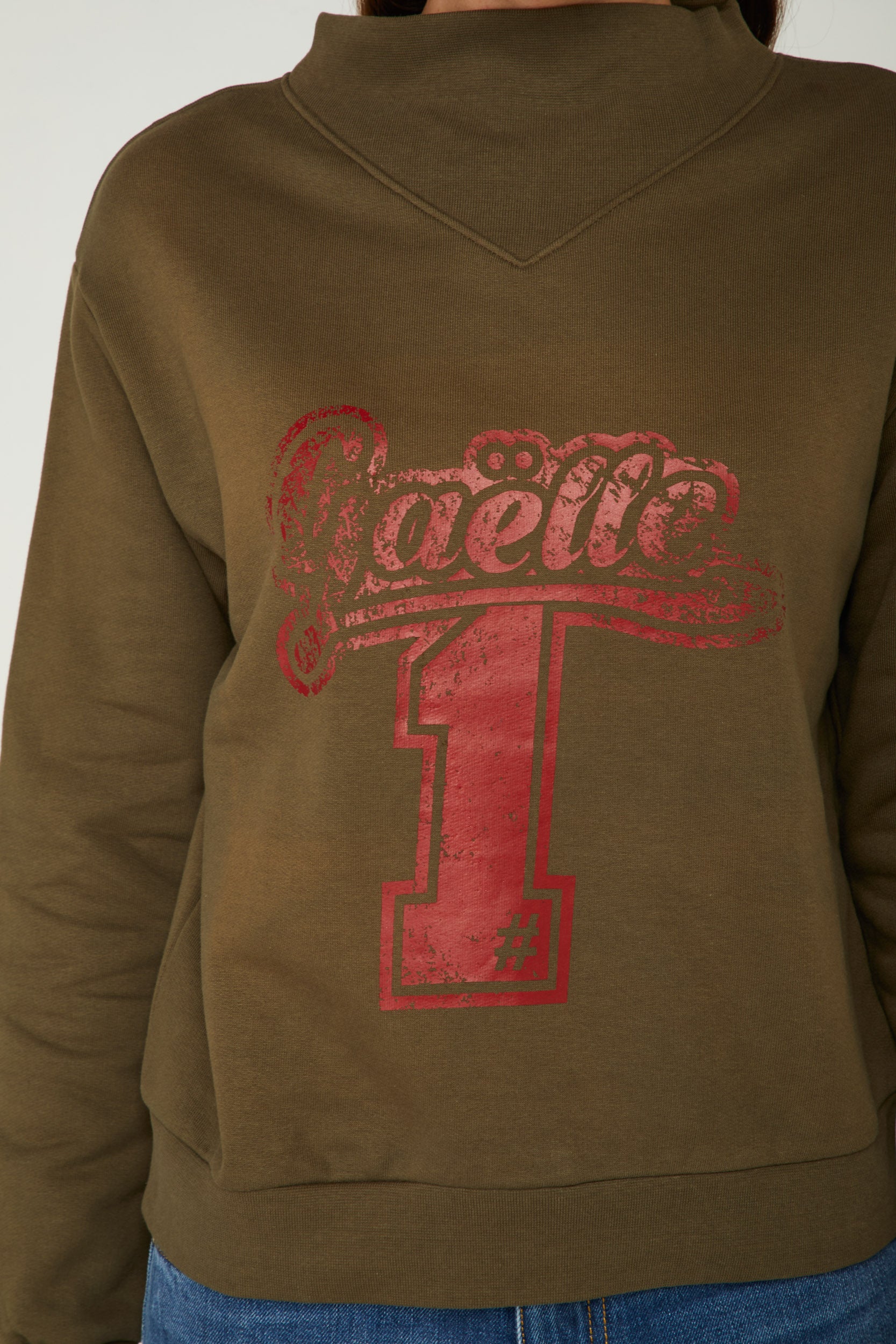 GAELLE Grüne Sweatshirt mit hohem Kragen