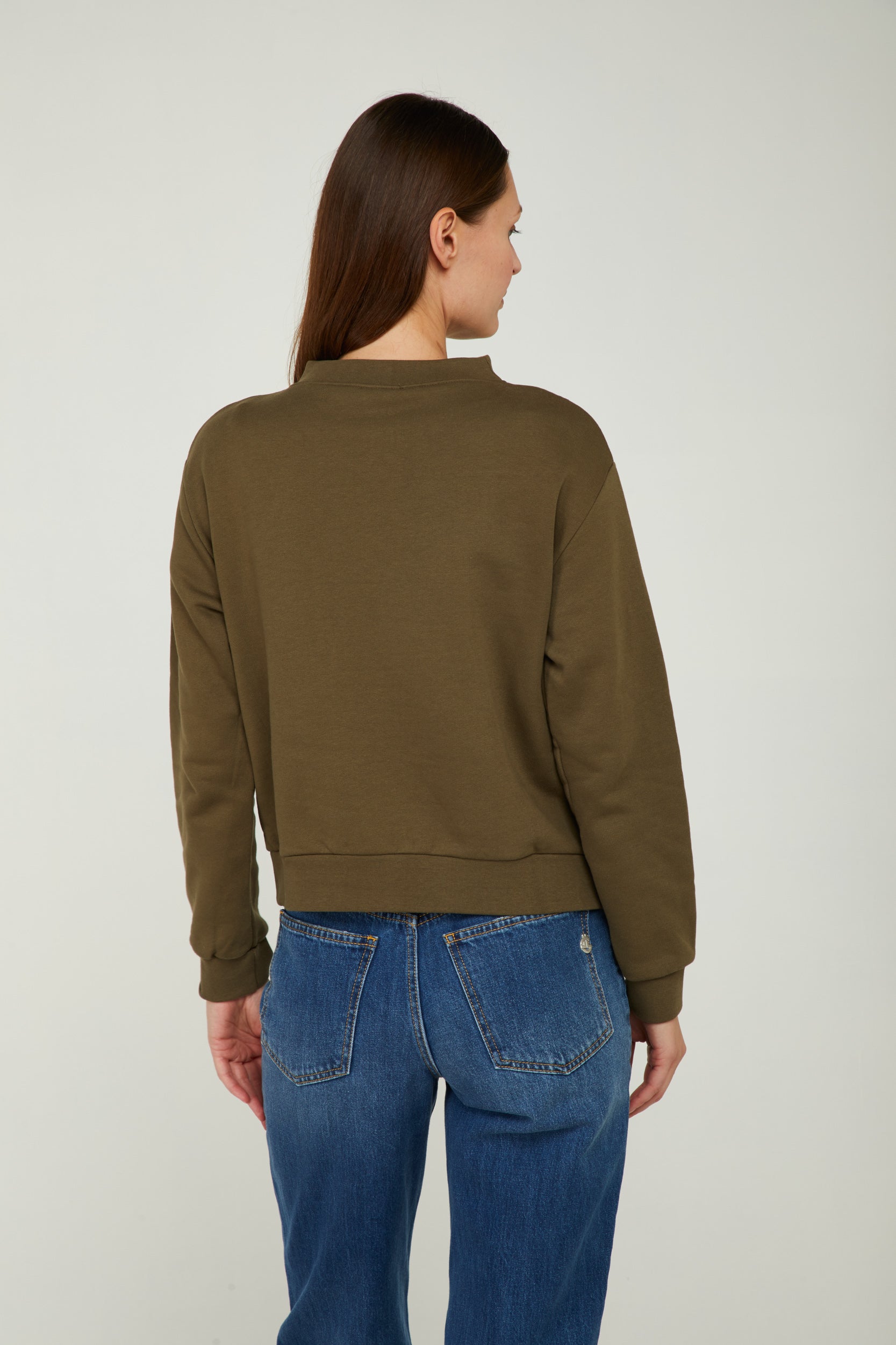 GAELLE Grüne Sweatshirt mit hohem Kragen
