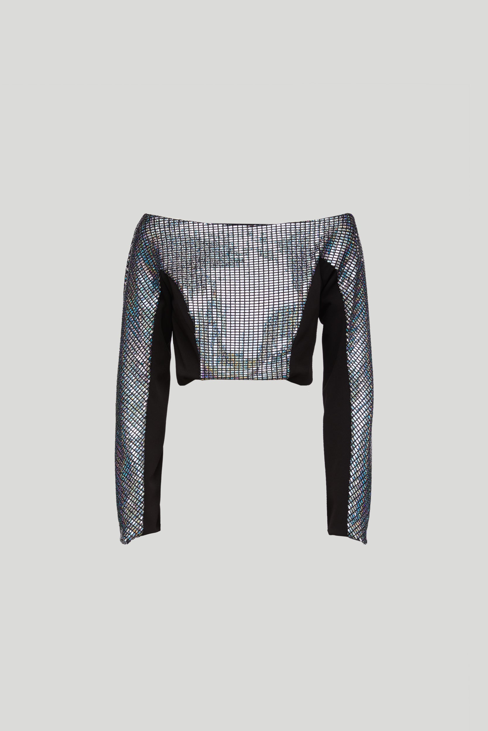 GAELLE Top mit Silber Glitzerstoff