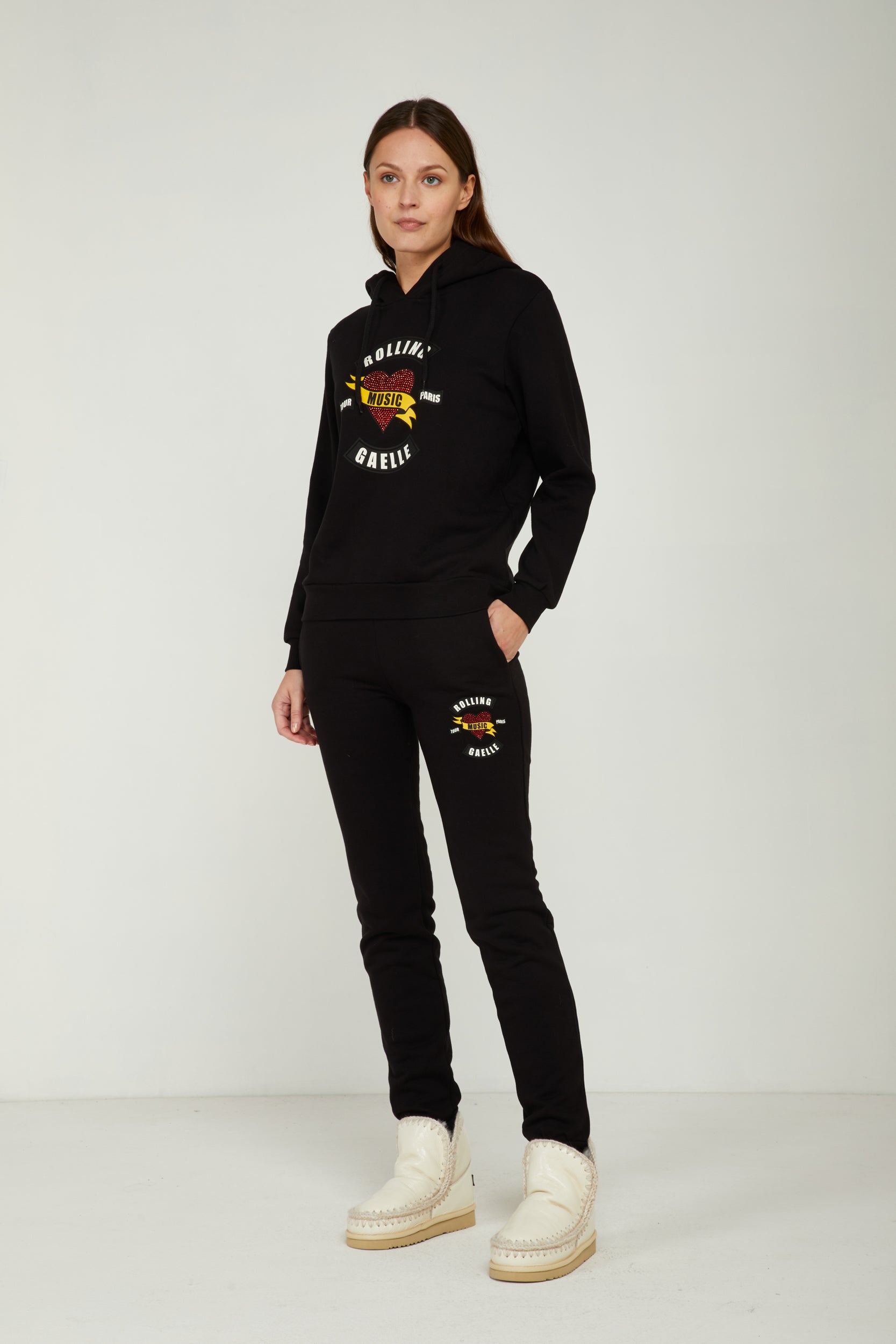 GAELLE Schwarz Kapuzenpullover