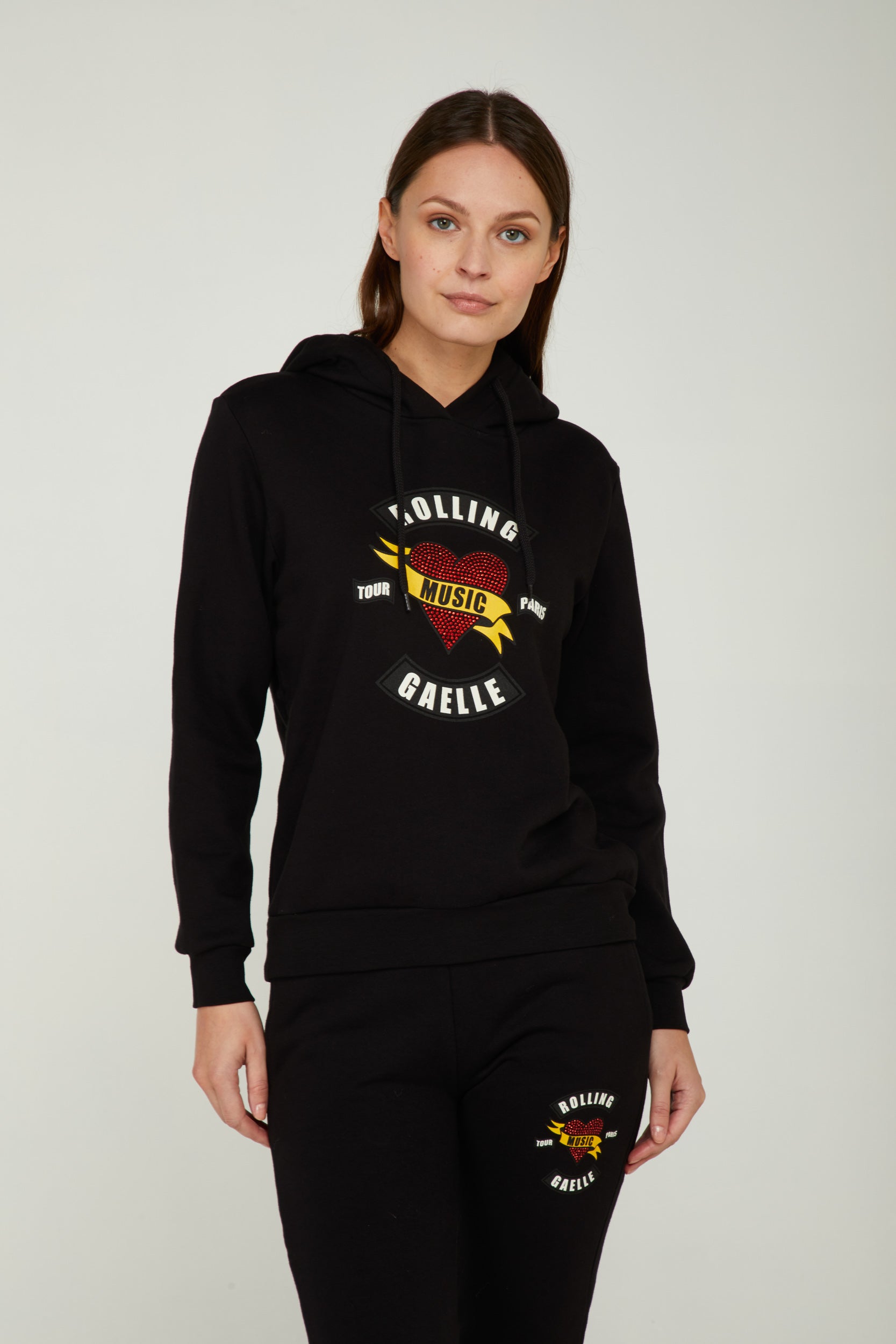 GAELLE Schwarz Kapuzenpullover