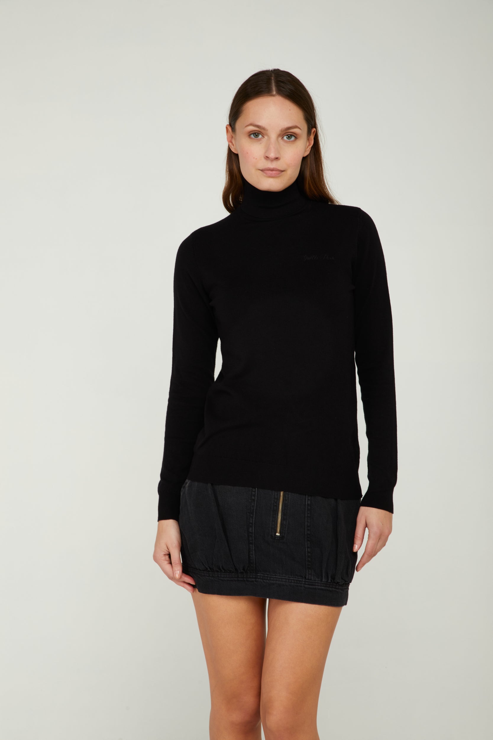 GAELLE Schwarz Rollkragenpullover