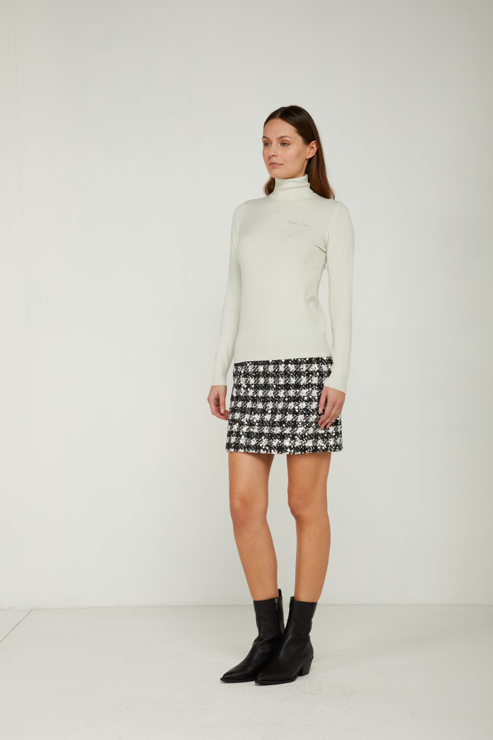 Cremefarbener Rollkragenpullover GAELLE