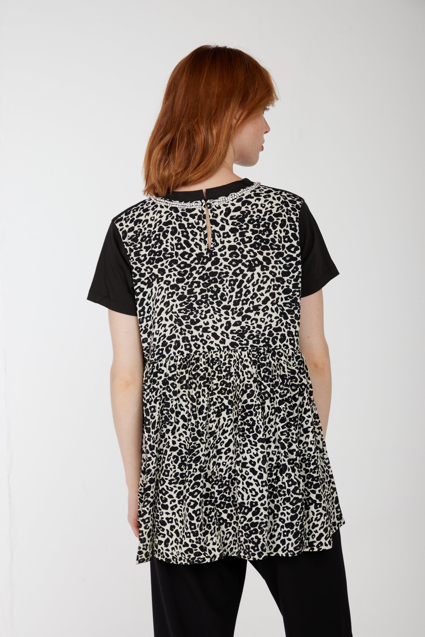 PRINCESSE LODO Pullover mit Leopardenmuster und Schleifendetail