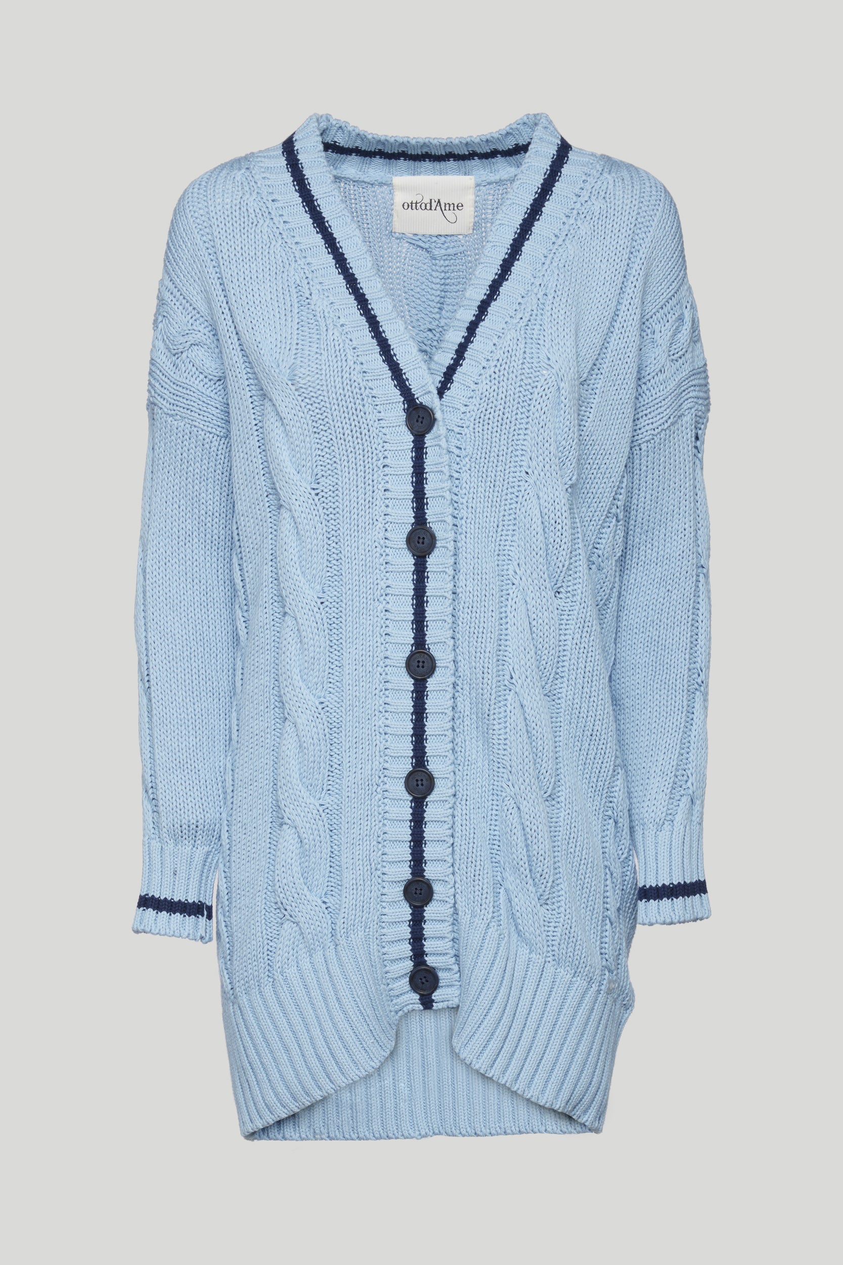 OTTOD'AME-Cardigan über Blau Zöpfen