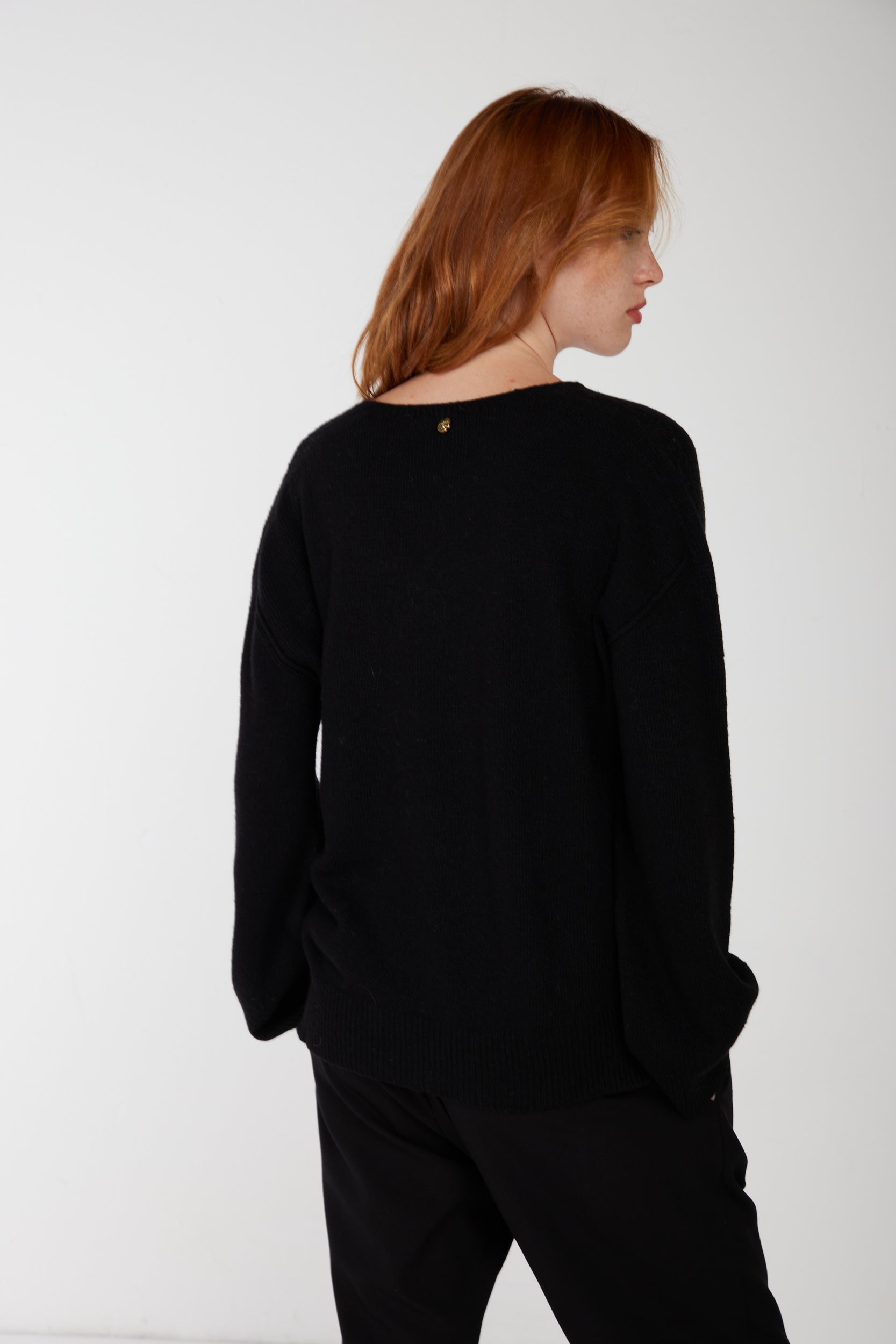 LIU-JO Schwarz Pullover mit V-Ausschnitt