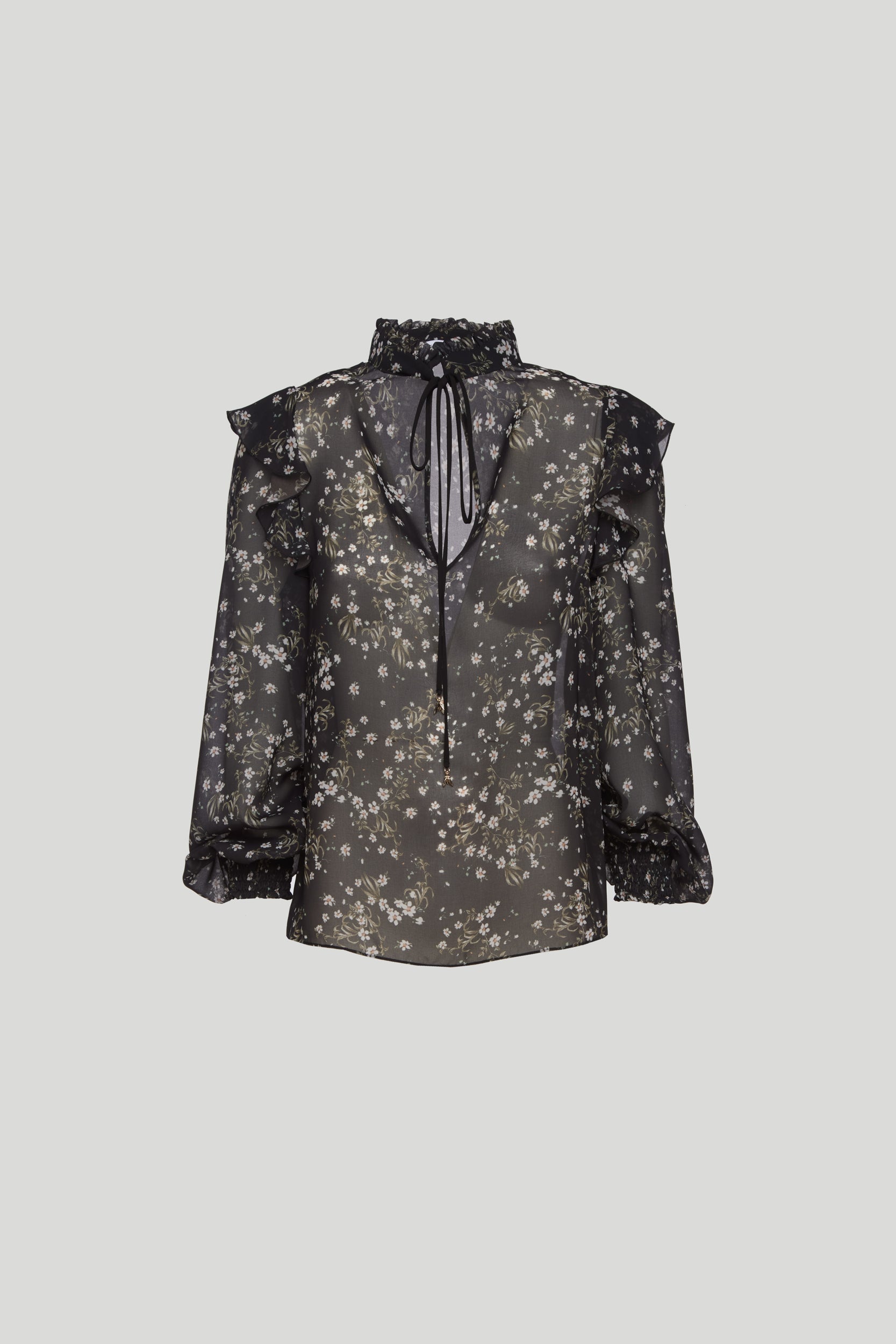 PATRIZIA PEPE Schwarz Blumenbluse