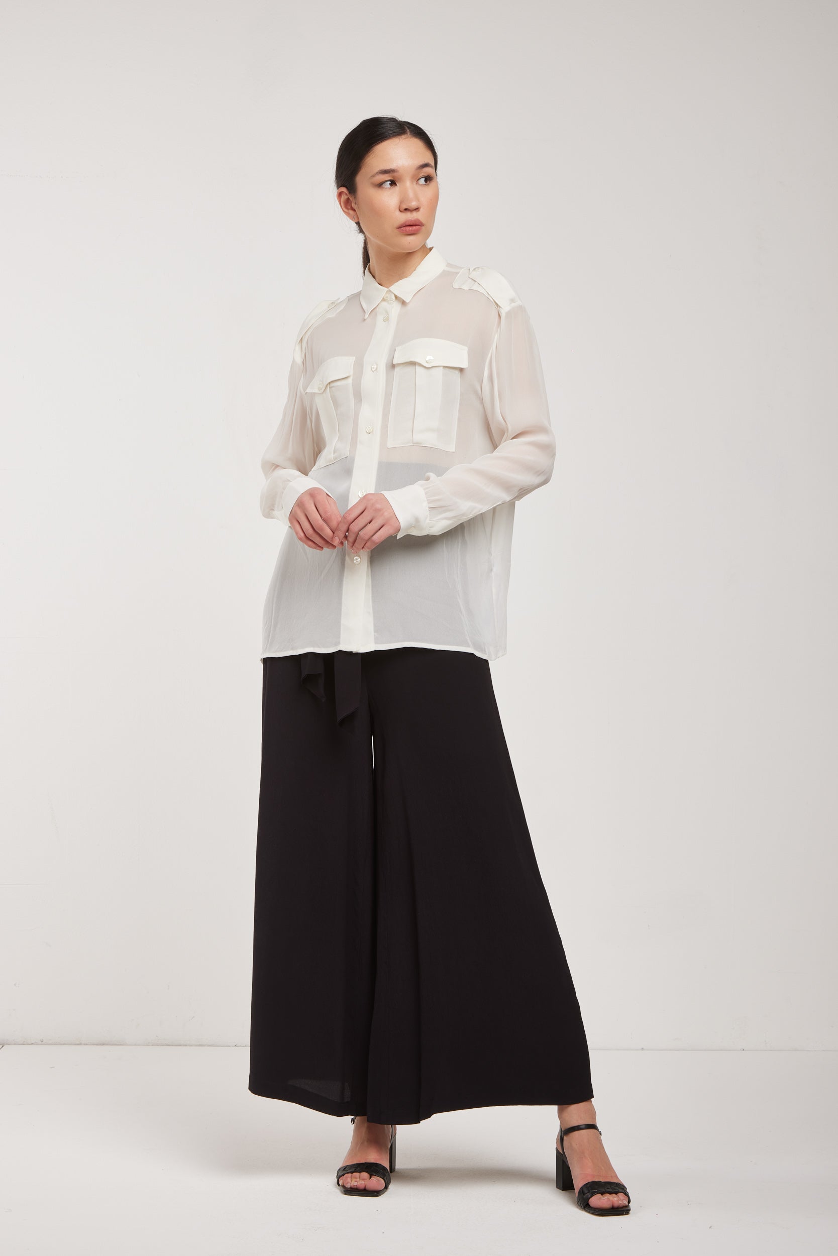 Weiße TWINSET-Cargohemd