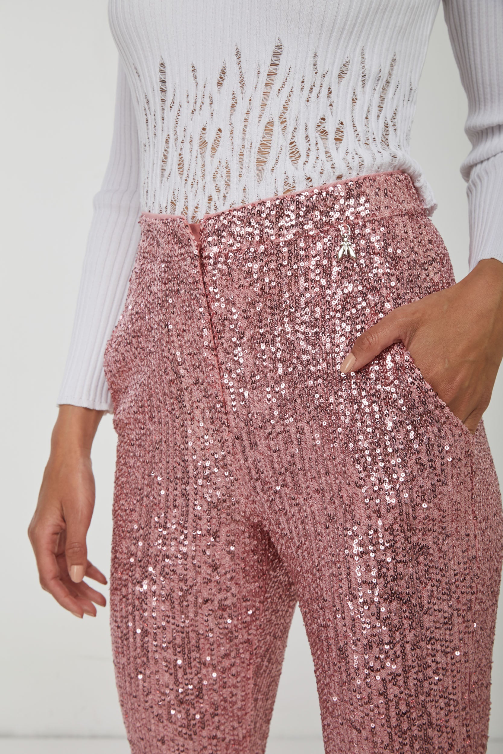 PATRIZIA PEPE Rose Glitzerhose