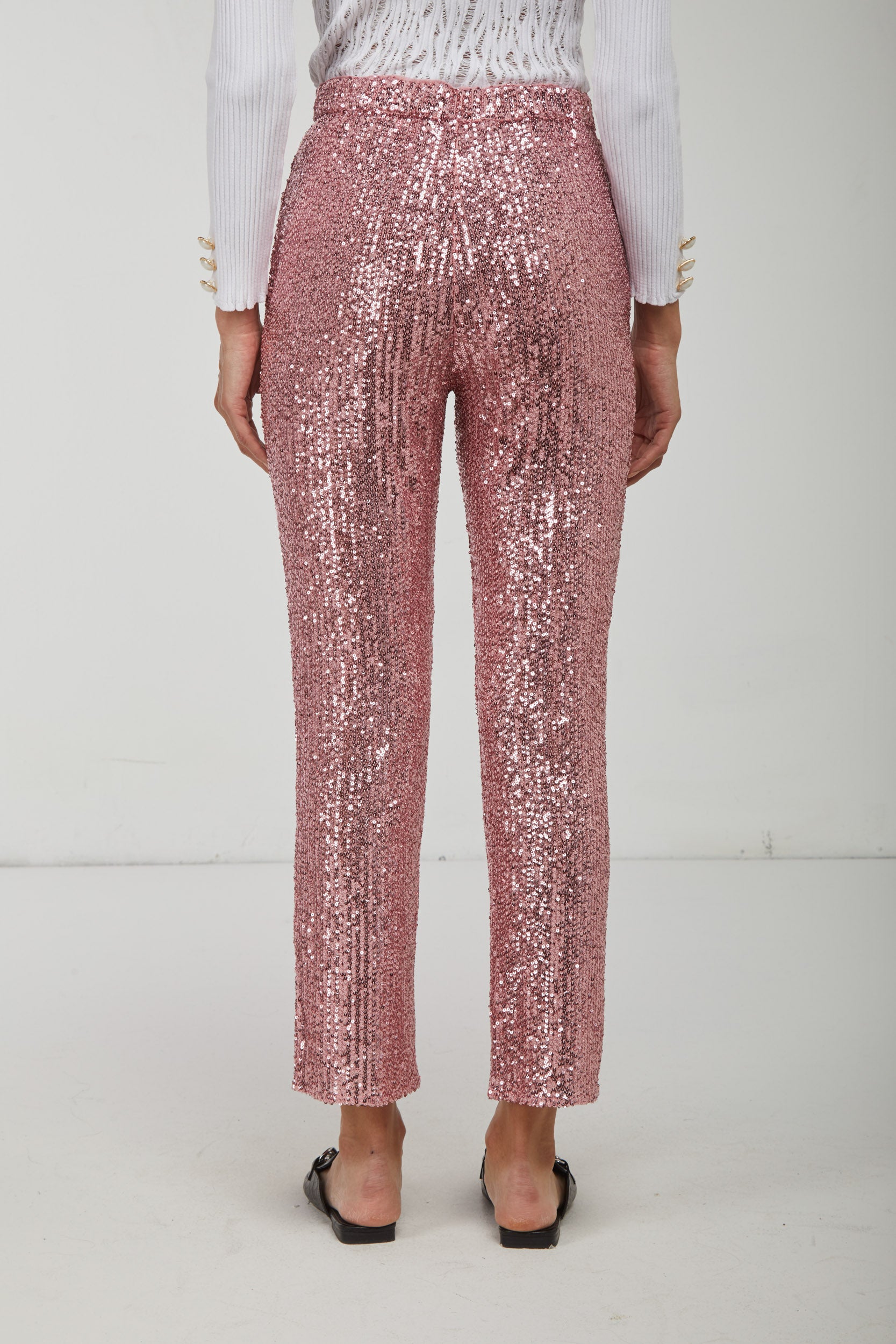PATRIZIA PEPE Rose Glitzerhose